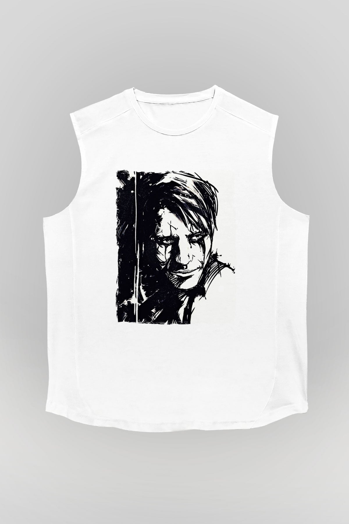 Death Stranding Baskılı Beyaz Unisex Kolsuz Tişört - Tshirt