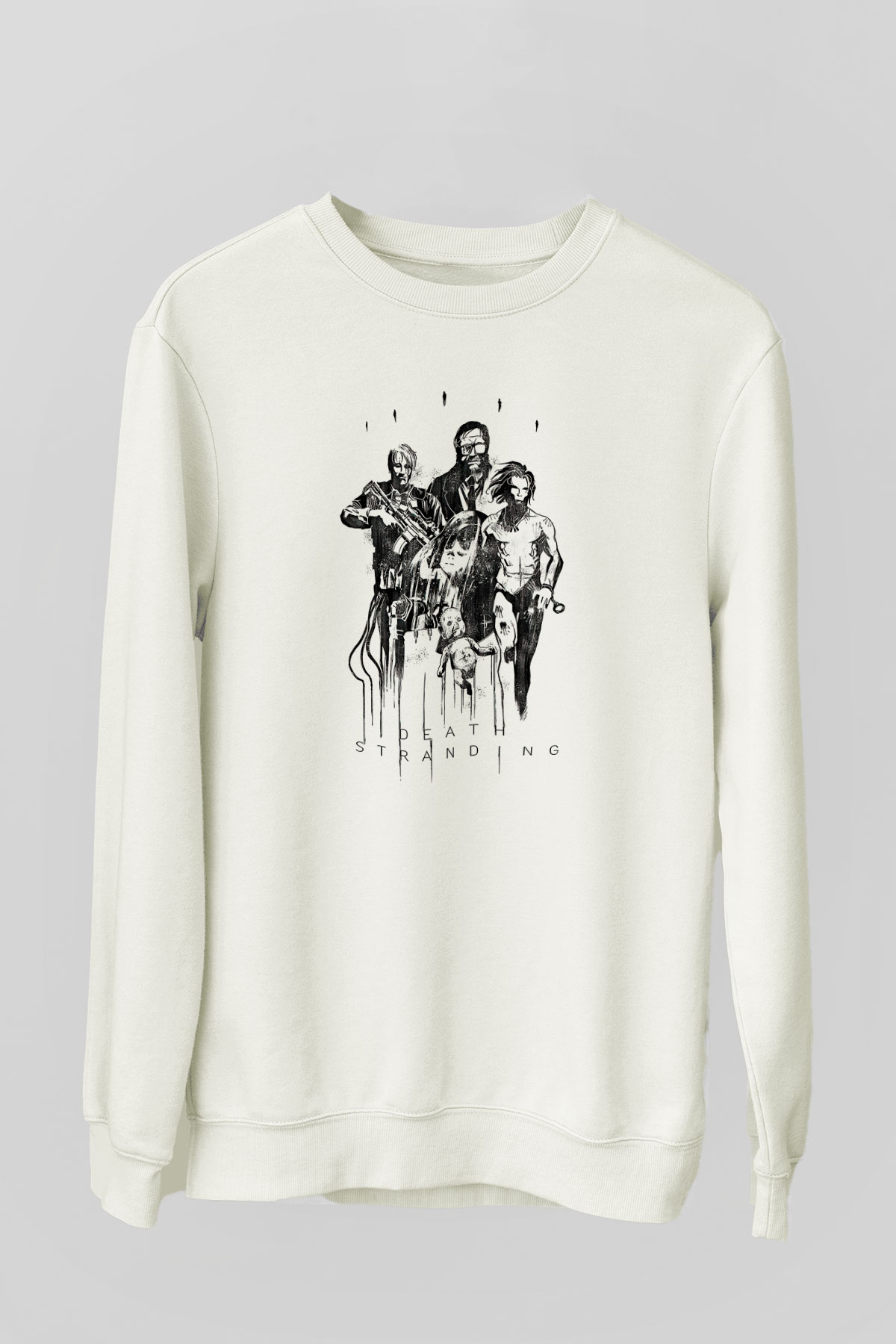 Death Stranding Baskılı Beyaz Unisex Sweatshirt