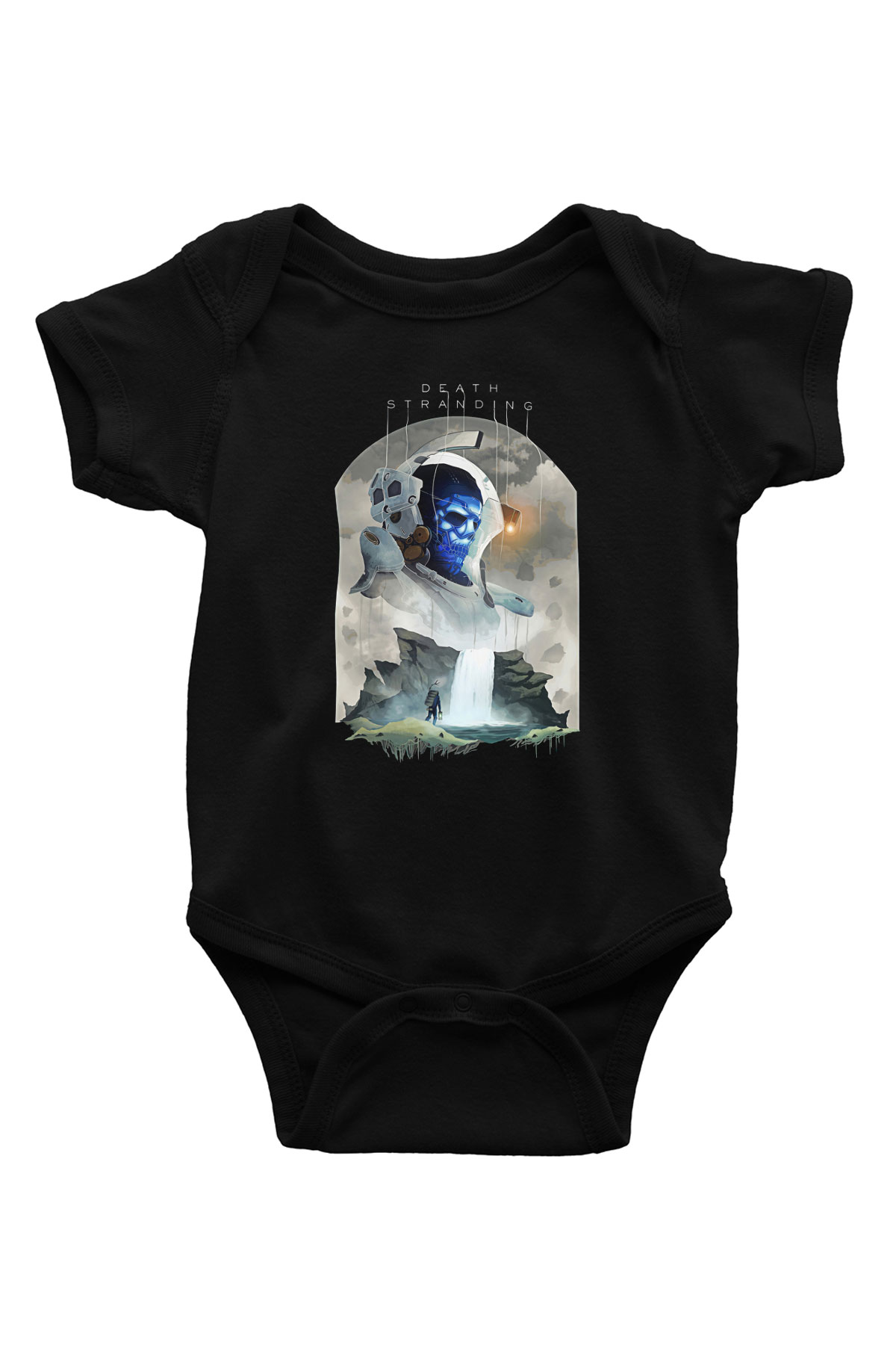 Death Stranding Baskılı Unisex Siyah Bebek Body - Zıbın