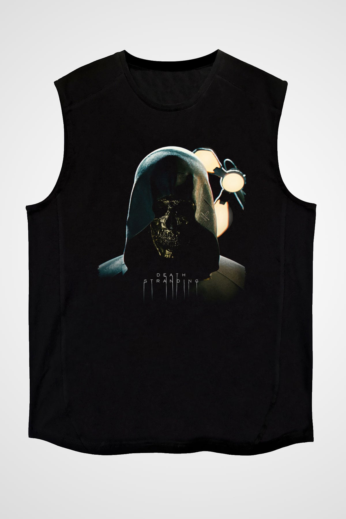 Death Stranding Baskılı Unisex Siyah Kolsuz Tişört - Tshirt