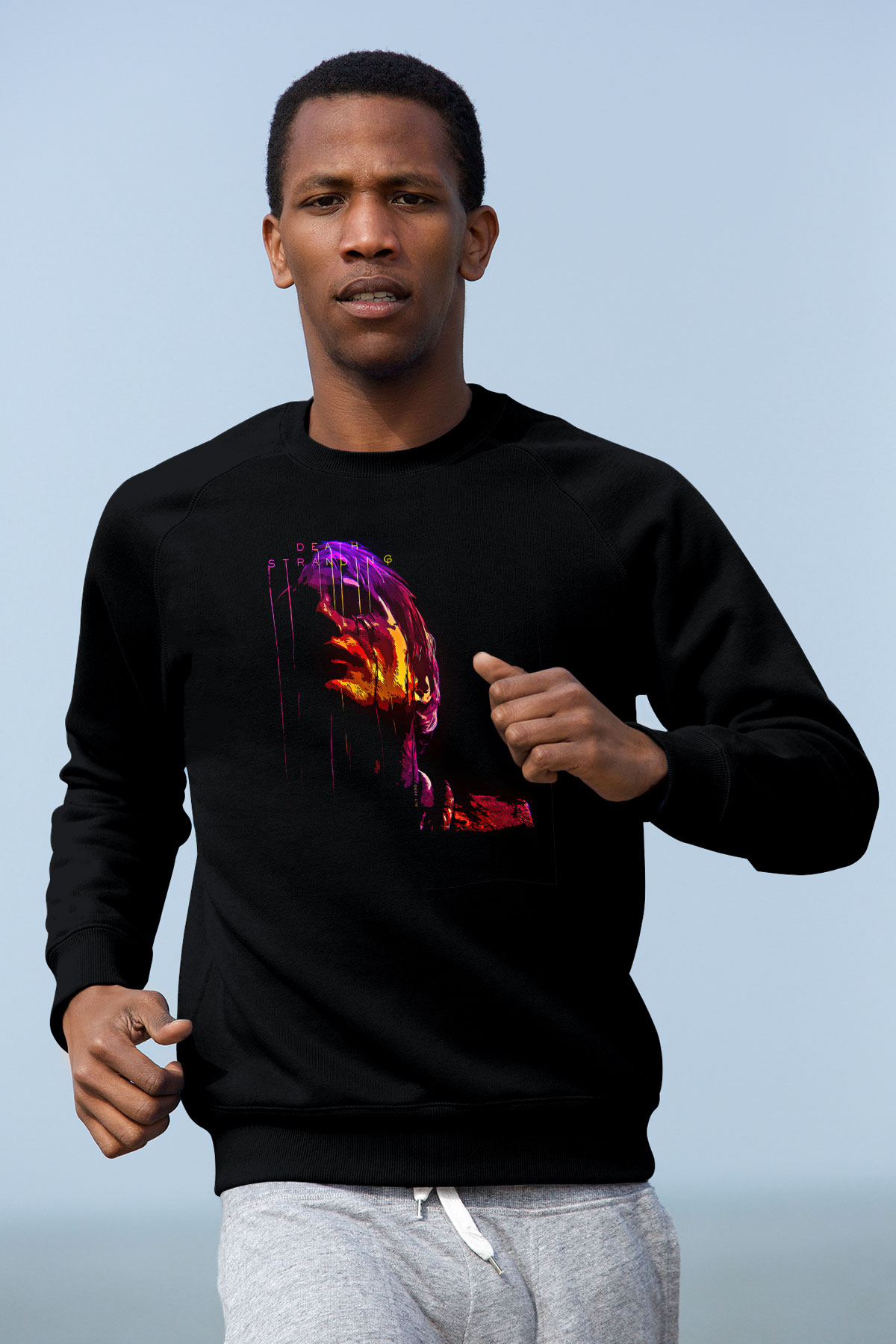 Death Stranding Baskılı Unisex Siyah Sweatshirt