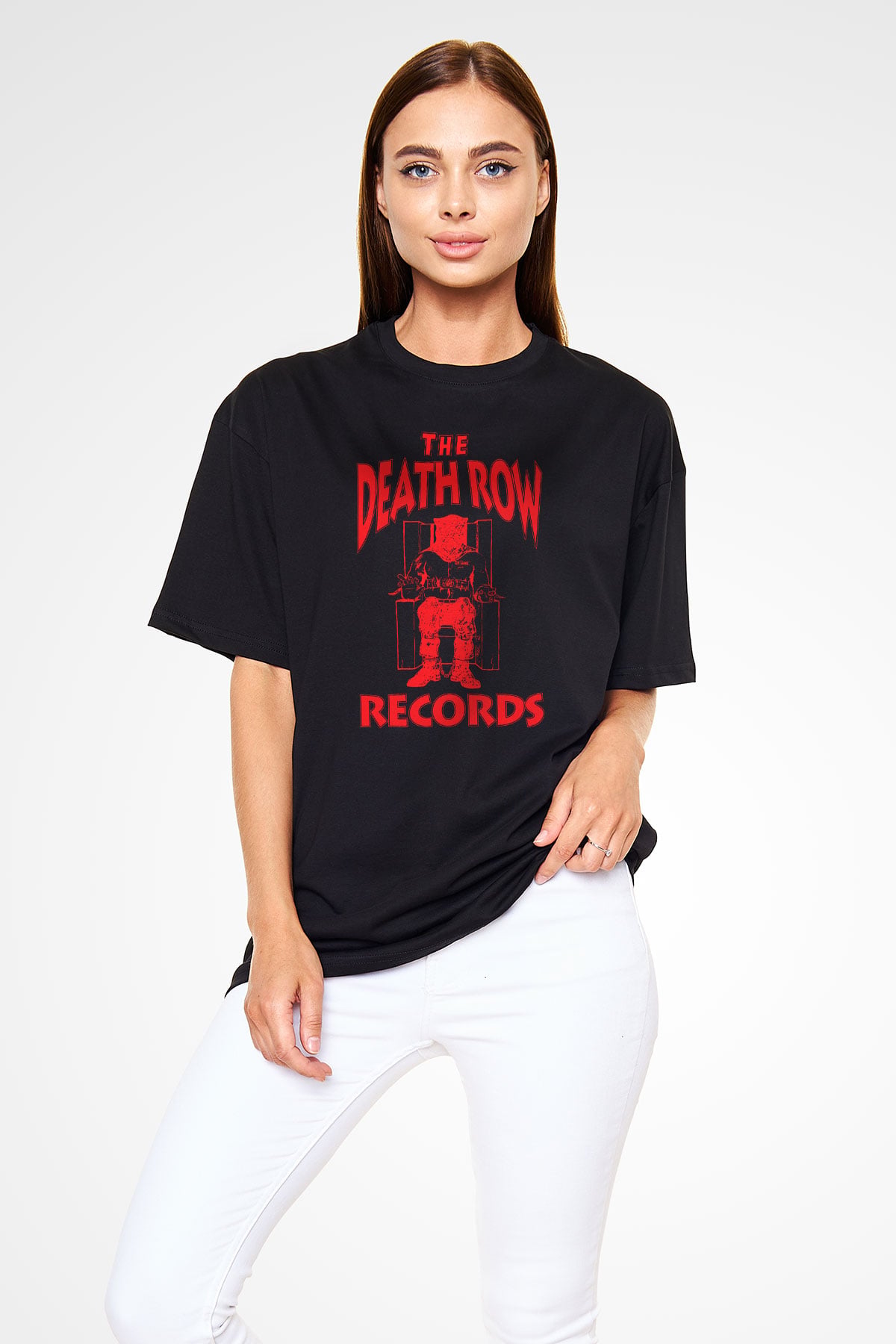 Deathrow Siyah Unisex Oversize Tişört T-Shirt