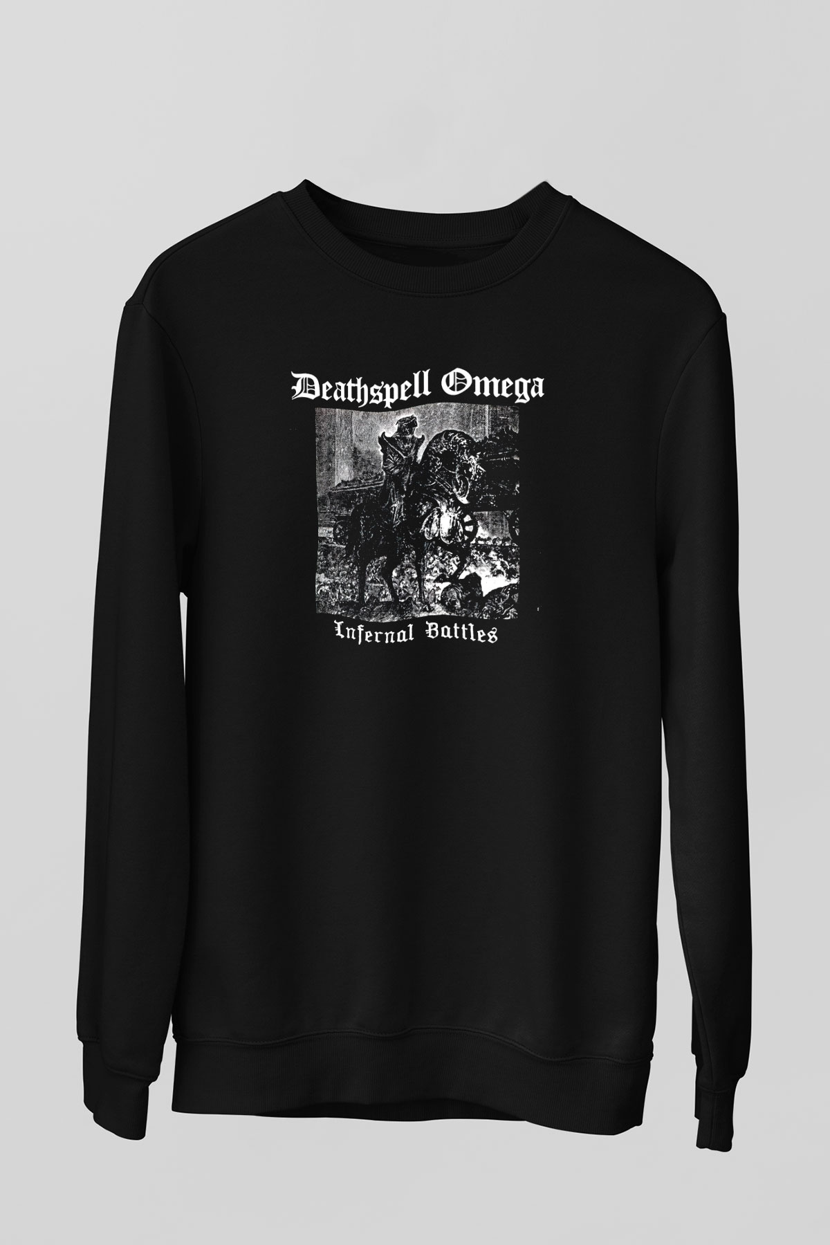 Deathspell Omega Baskılı Unisex Siyah Sweatshirt