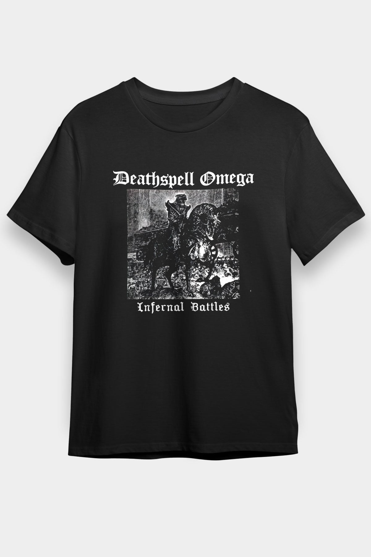 Deathspell Omega Baskılı Unisex Siyah Tişört - Tshirt