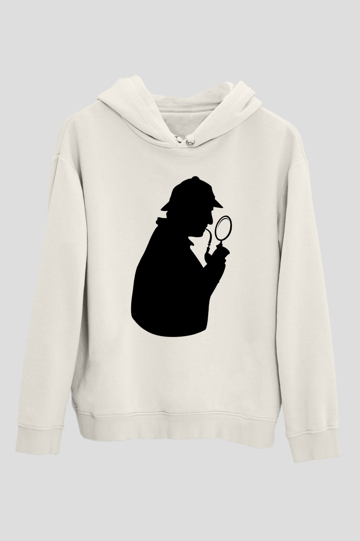 Dedektif Beyaz Unisex Hoodie