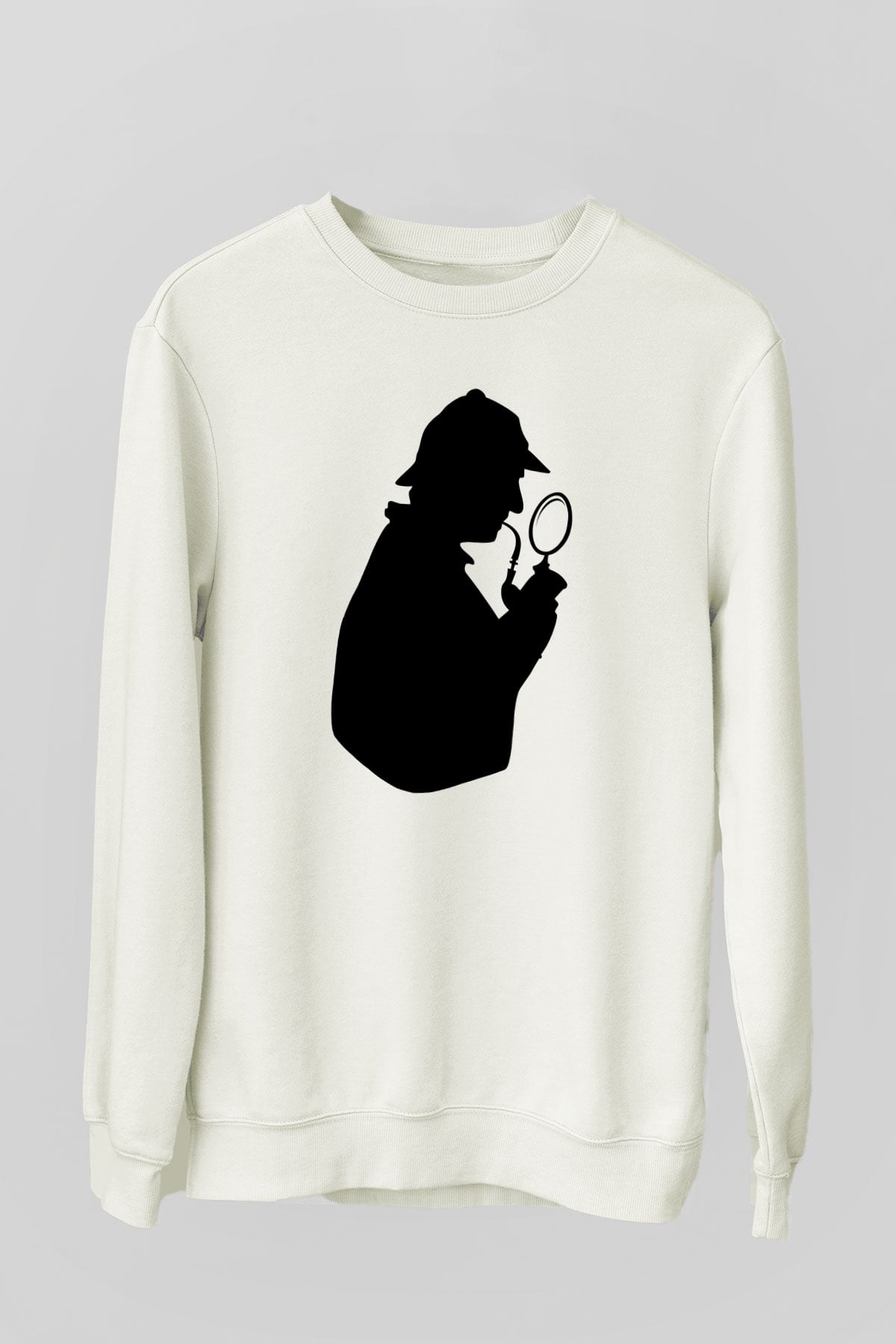 Dedektif Beyaz Unisex Sweatshirt