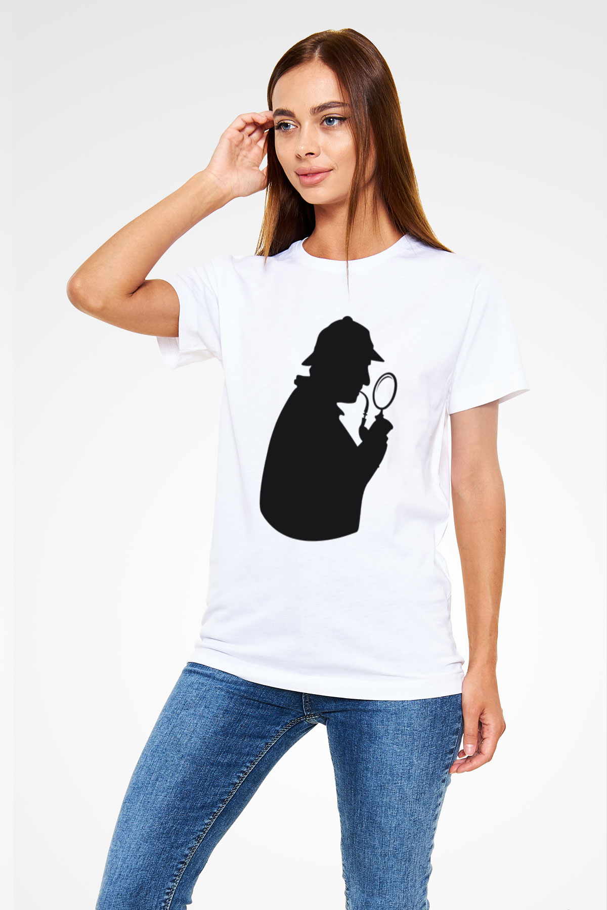 Dedektif Beyaz Unisex Tişört T-Shirt - TişörtFabrikası