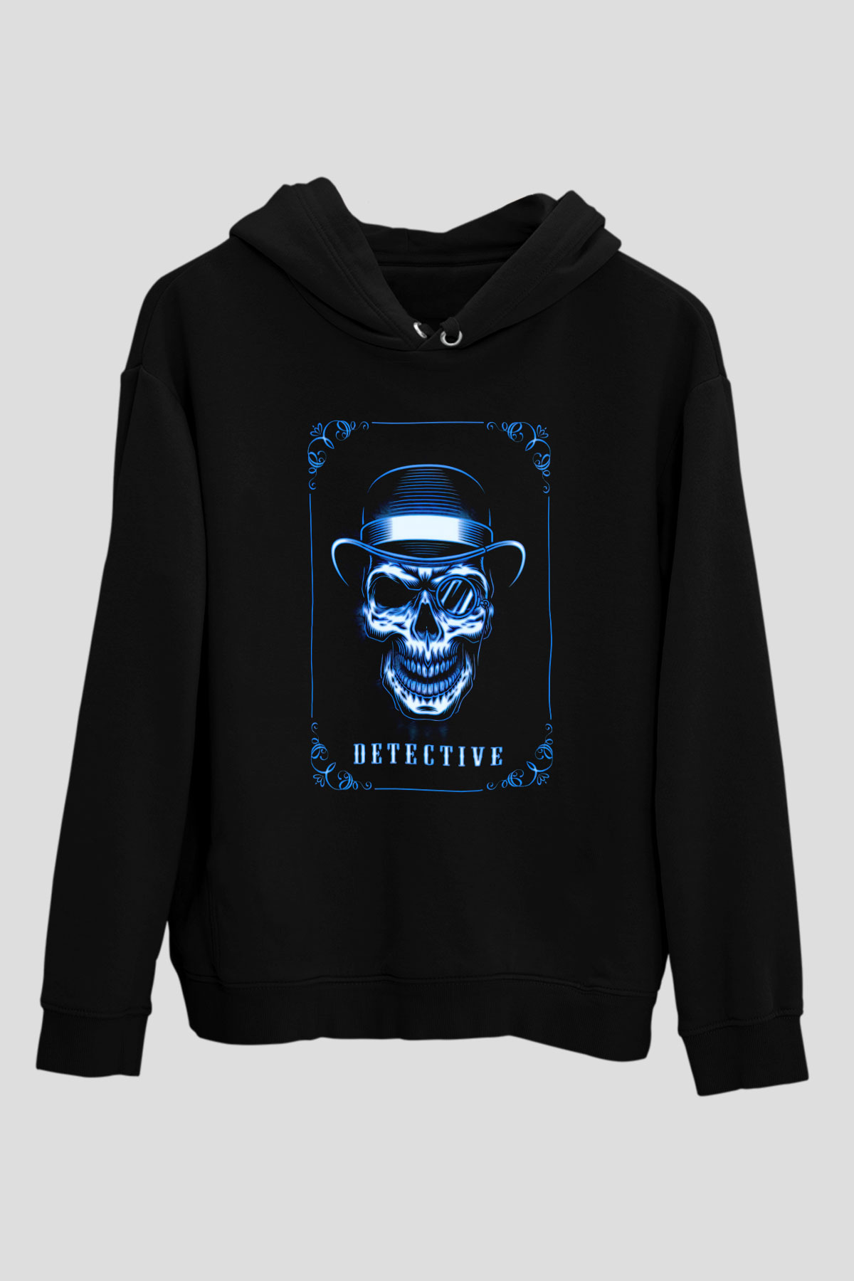 Dedektif Siyah Unisex Kapüşonlu Sweatshirt
