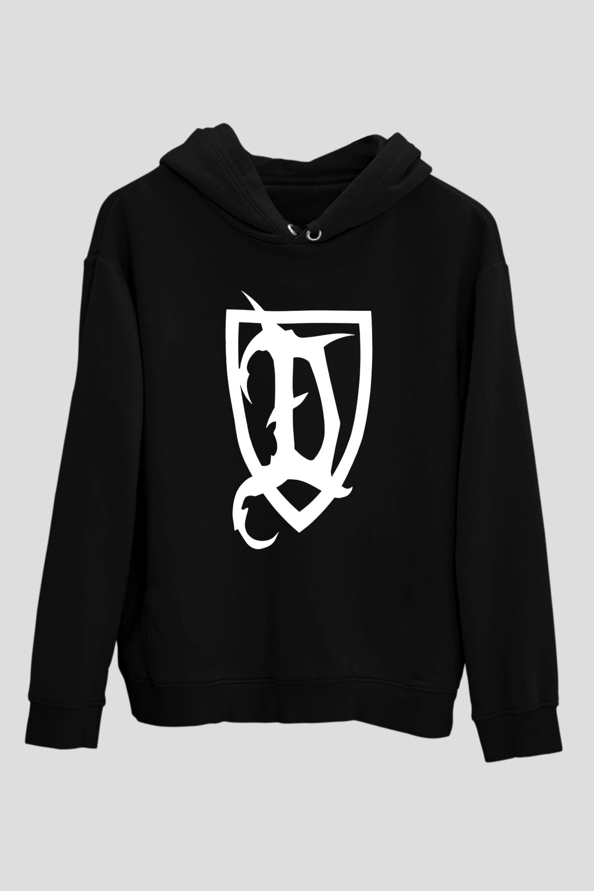 Deeds of Flesh Baskılı Unisex Siyah Kapüşonlu Sweatshirt