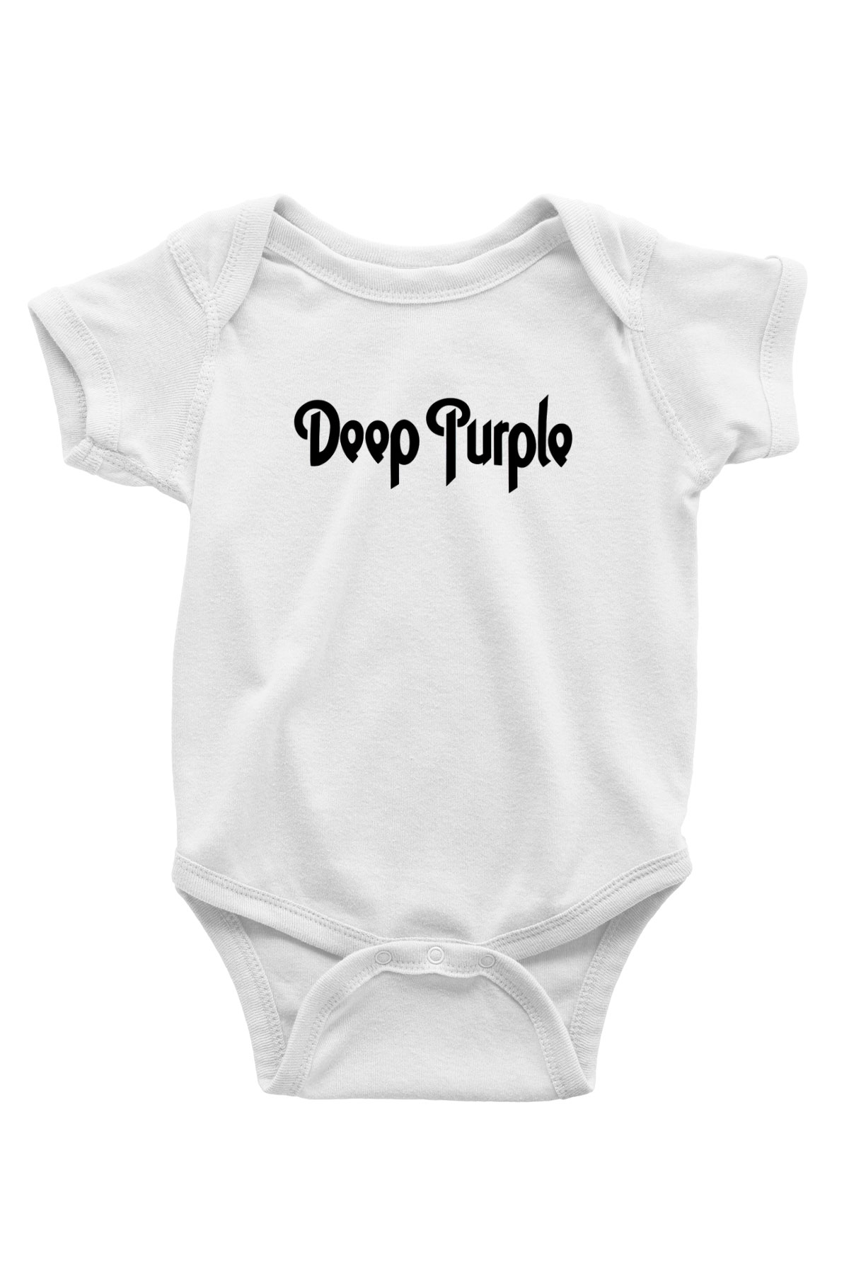 Deep Purple Baskılı Beyaz Unisex Bebek Body - Zıbın