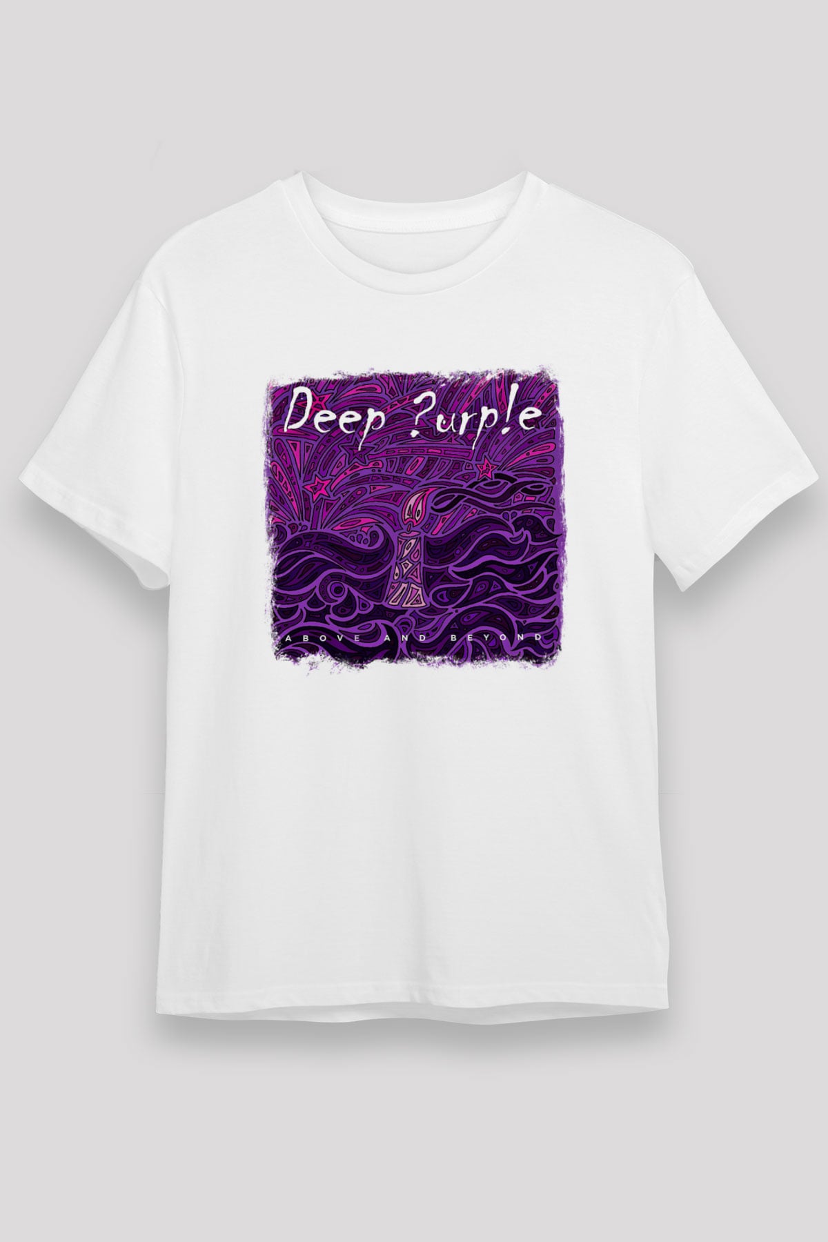 Deep Purple Baskılı Unisex Beyaz Tişört