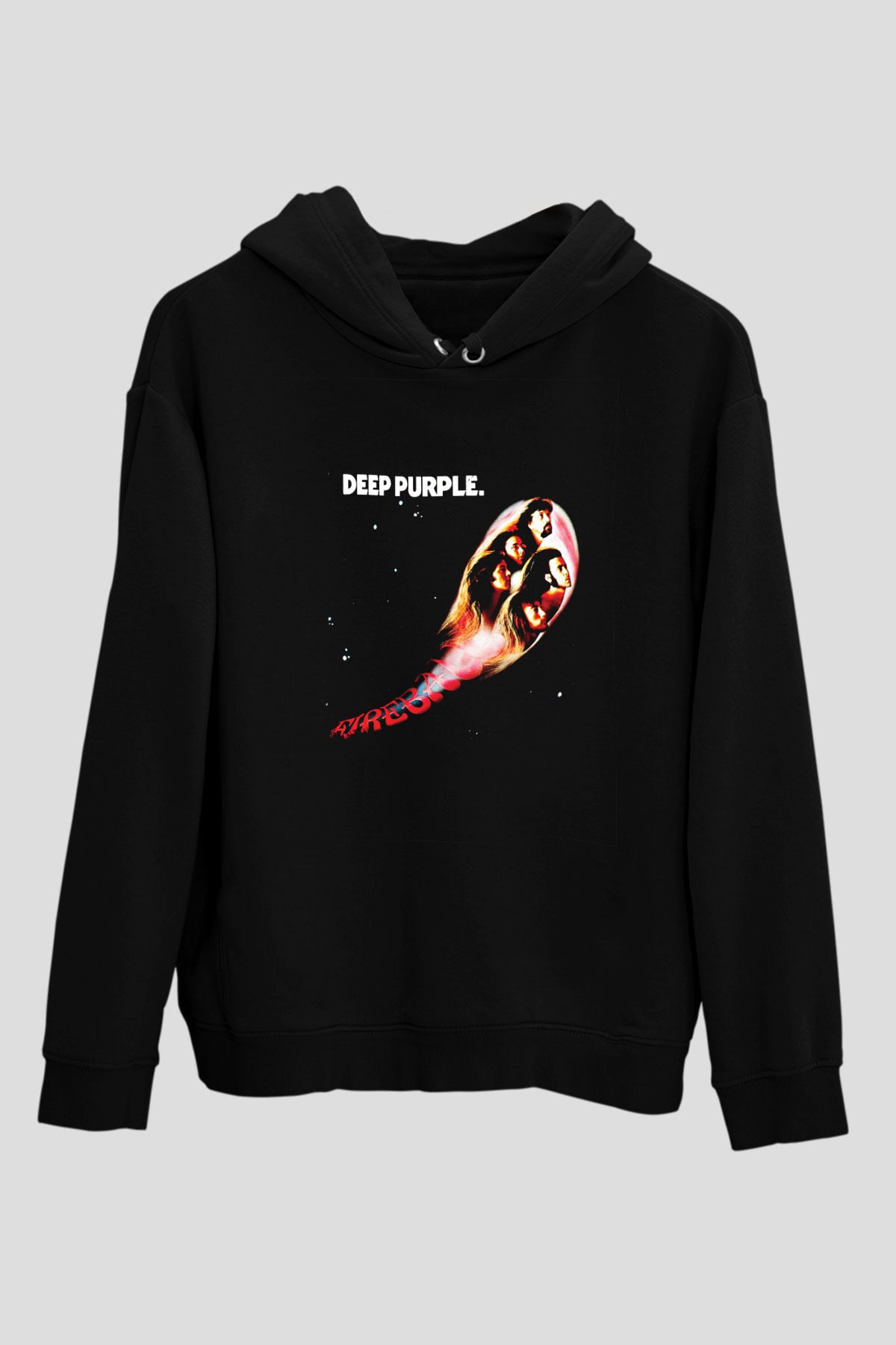 Deep Purple Baskılı Unisex Siyah Hoodie