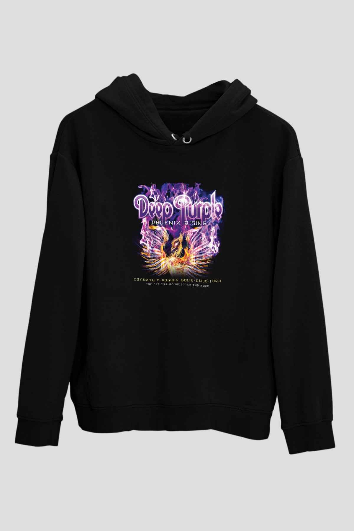 Deep Purple Baskılı Unisex Siyah Hoodie