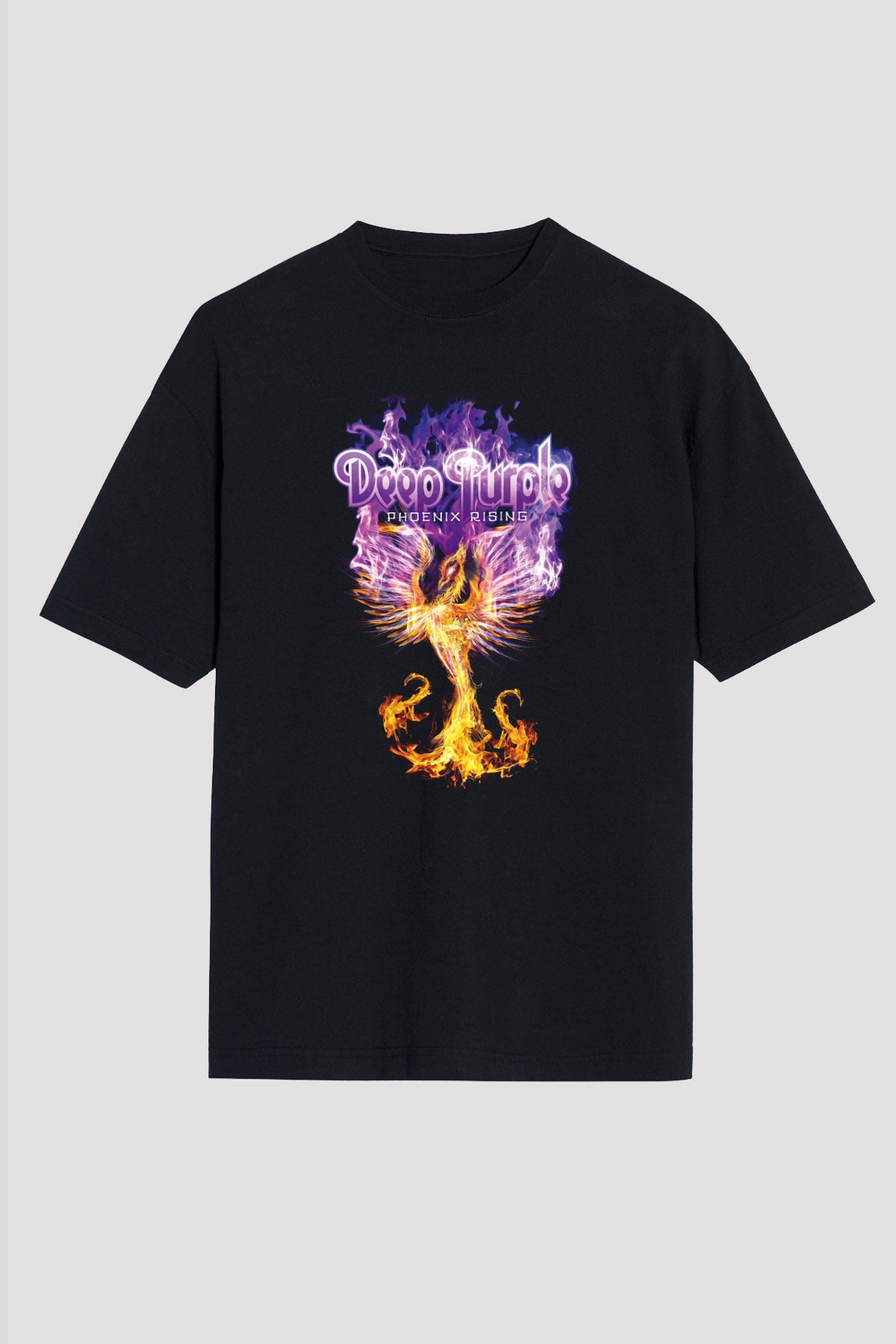 Deep Purple Siyah Unisex Oversize Tişört T-Shirt