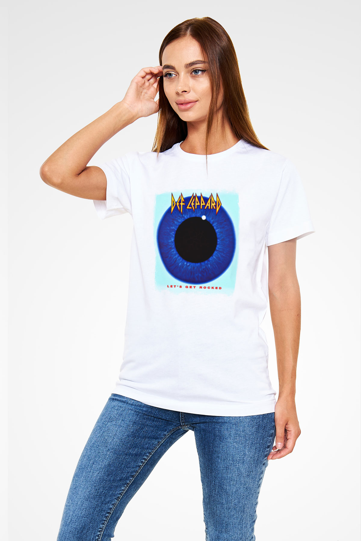 Def Leppard Baskılı Unisex Beyaz Tişört