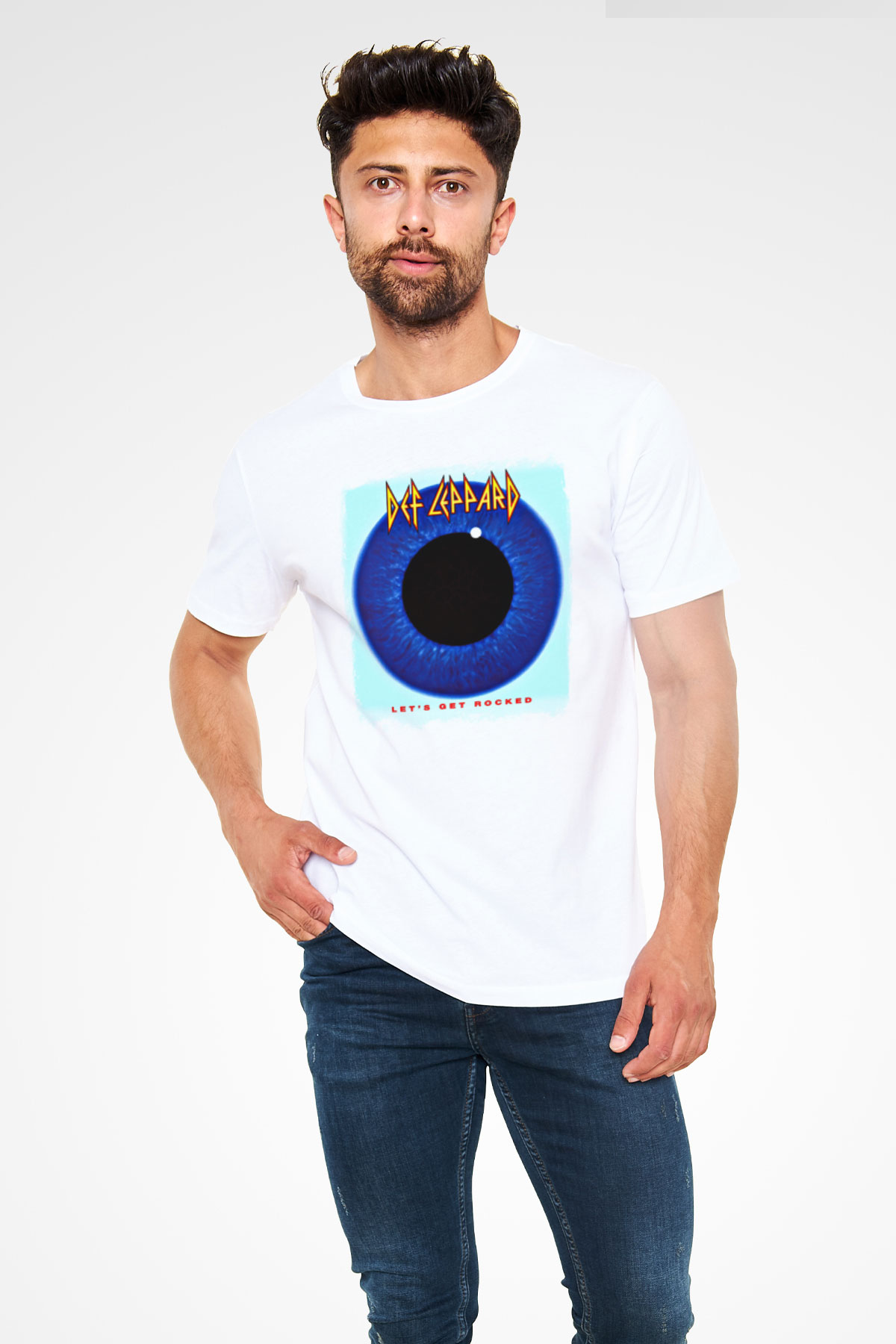 Def Leppard Baskılı Unisex Beyaz Tişört