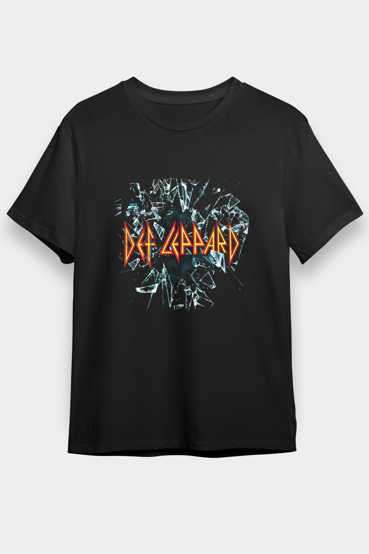 Def Leppard Baskılı Unisex Siyah Tişört