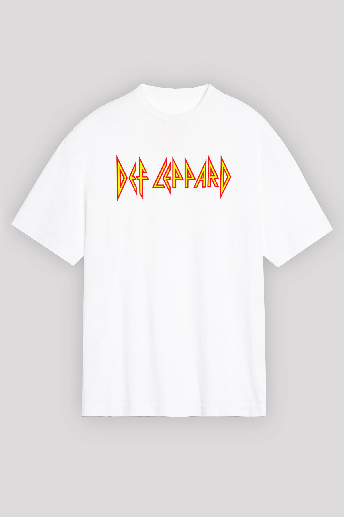Def Leppard Beyaz Unisex Oversize Tişört T-Shirt
