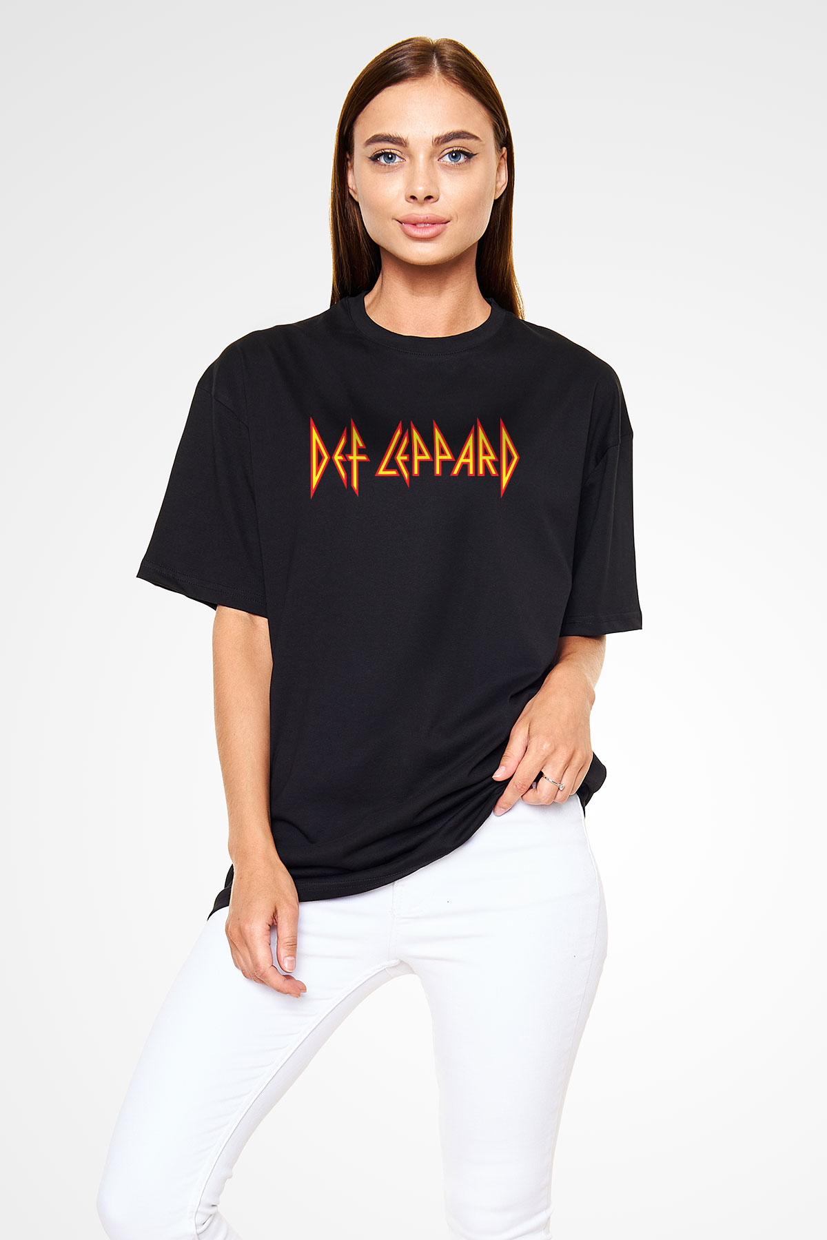 Def Leppard Siyah Unisex Oversize Tişört T-Shirt