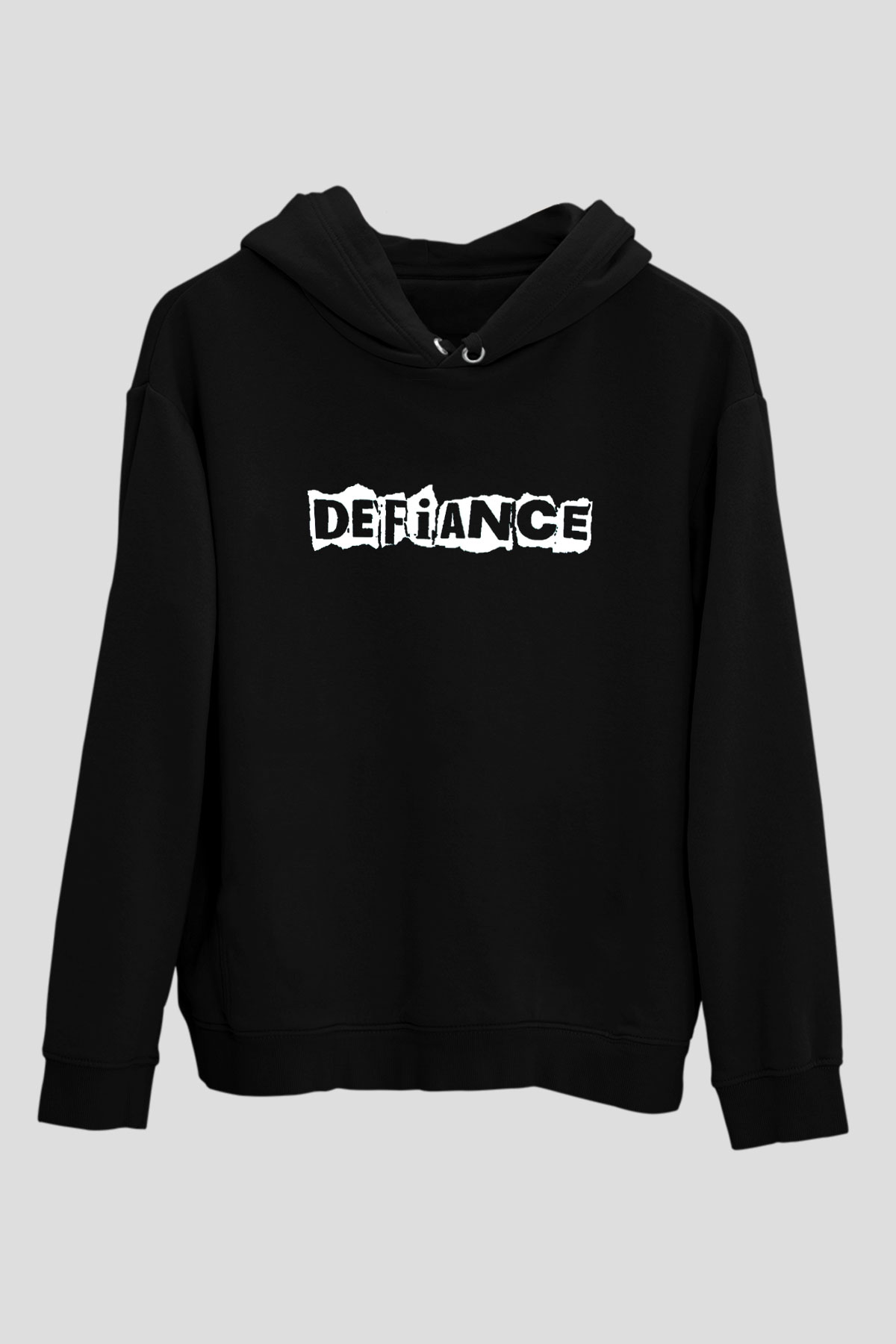 Defiance Siyah Unisex Kapüşonlu Sweatshirt