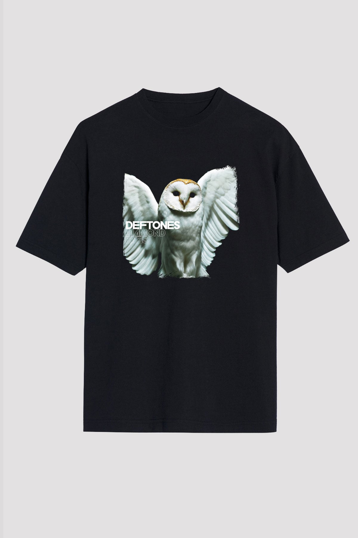 Deftones Baskılı Unisex Siyah Oversize Tişört