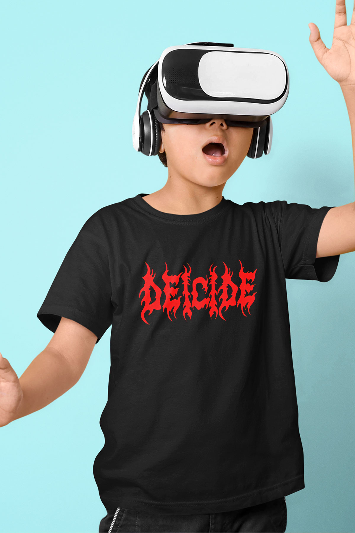 Deicide Baskılı Unisex Siyah Çocuk Tişört - Tshirt