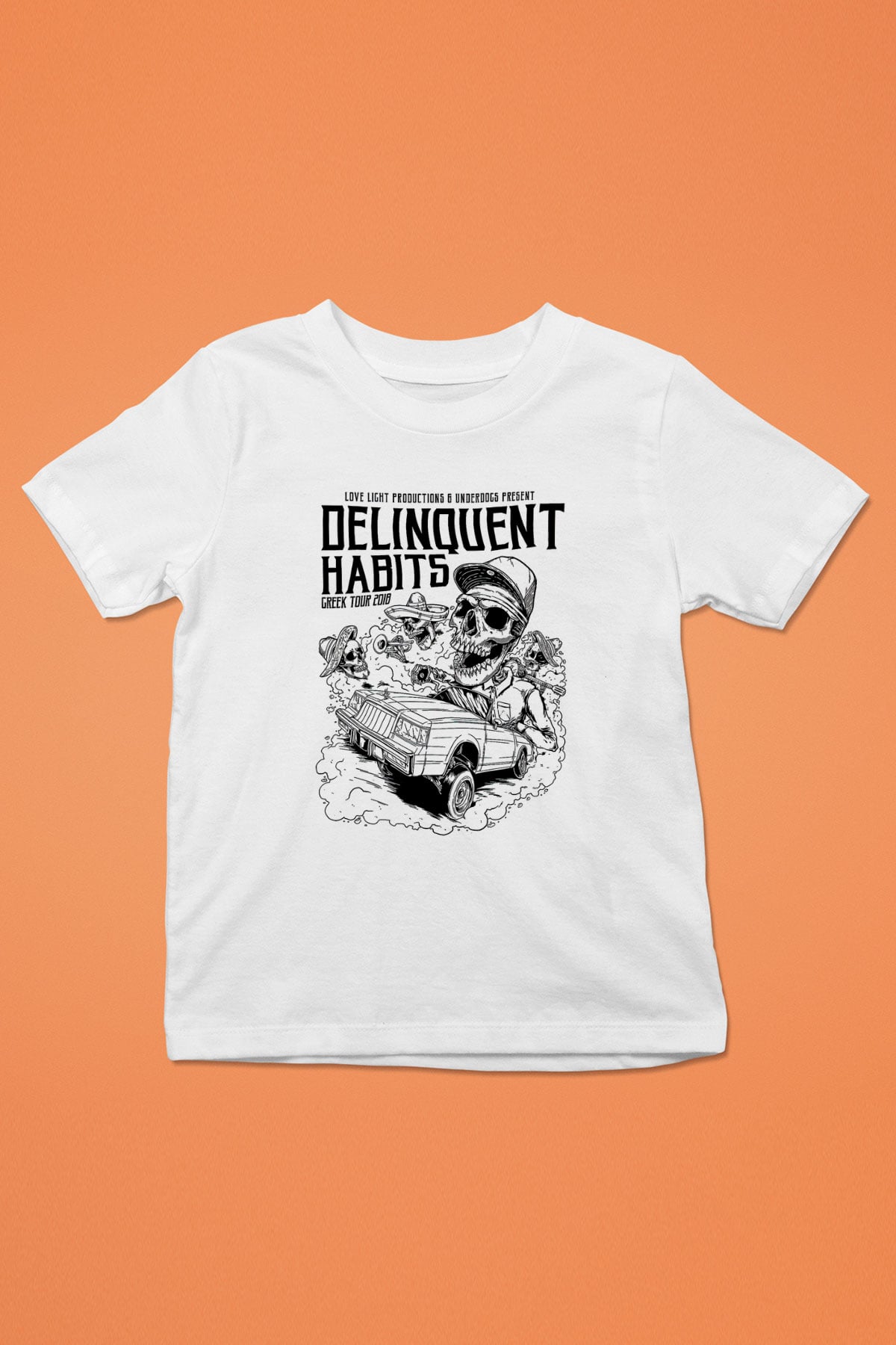 Delinquent Habits Baskılı Beyaz Unisex Beyaz Çocuk Tişört - Tshirt