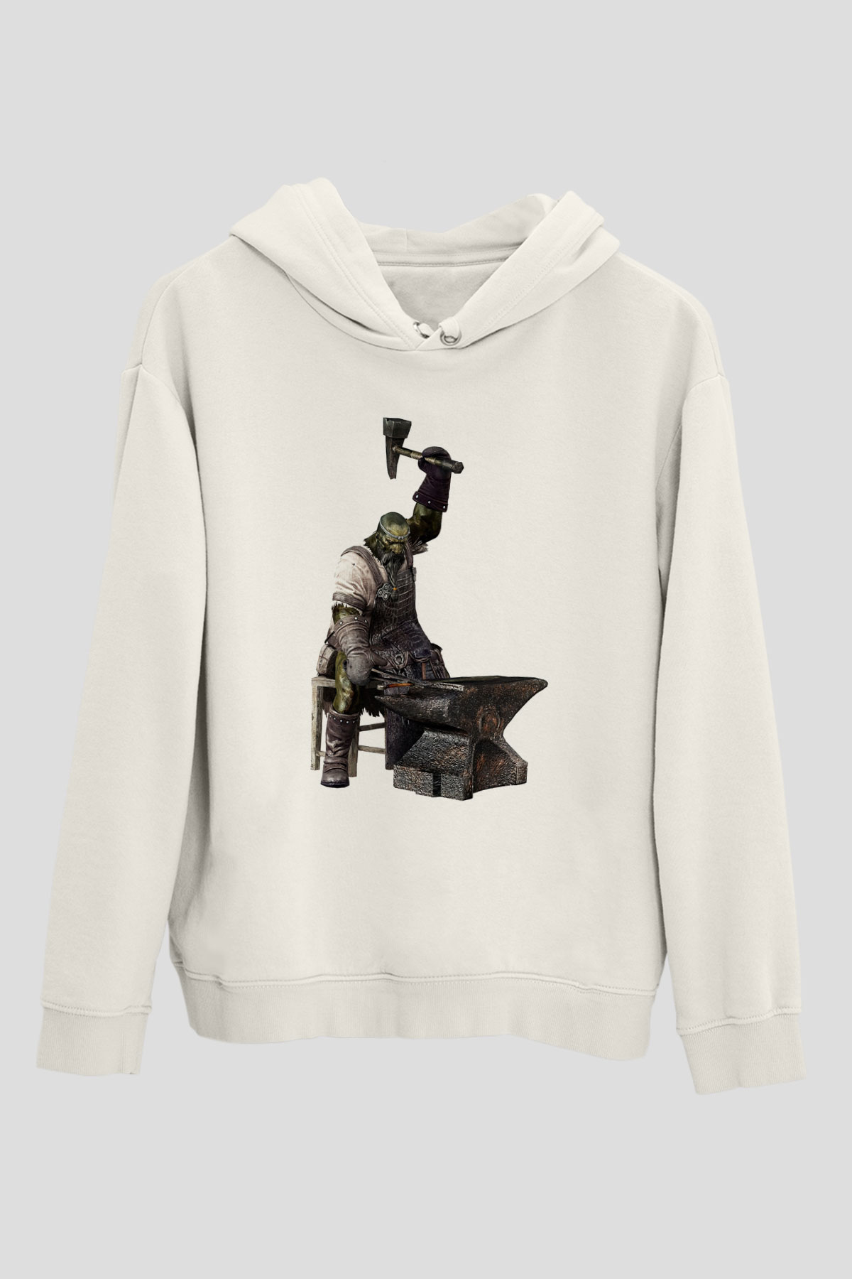 Demirci Beyaz Unisex Hoodie