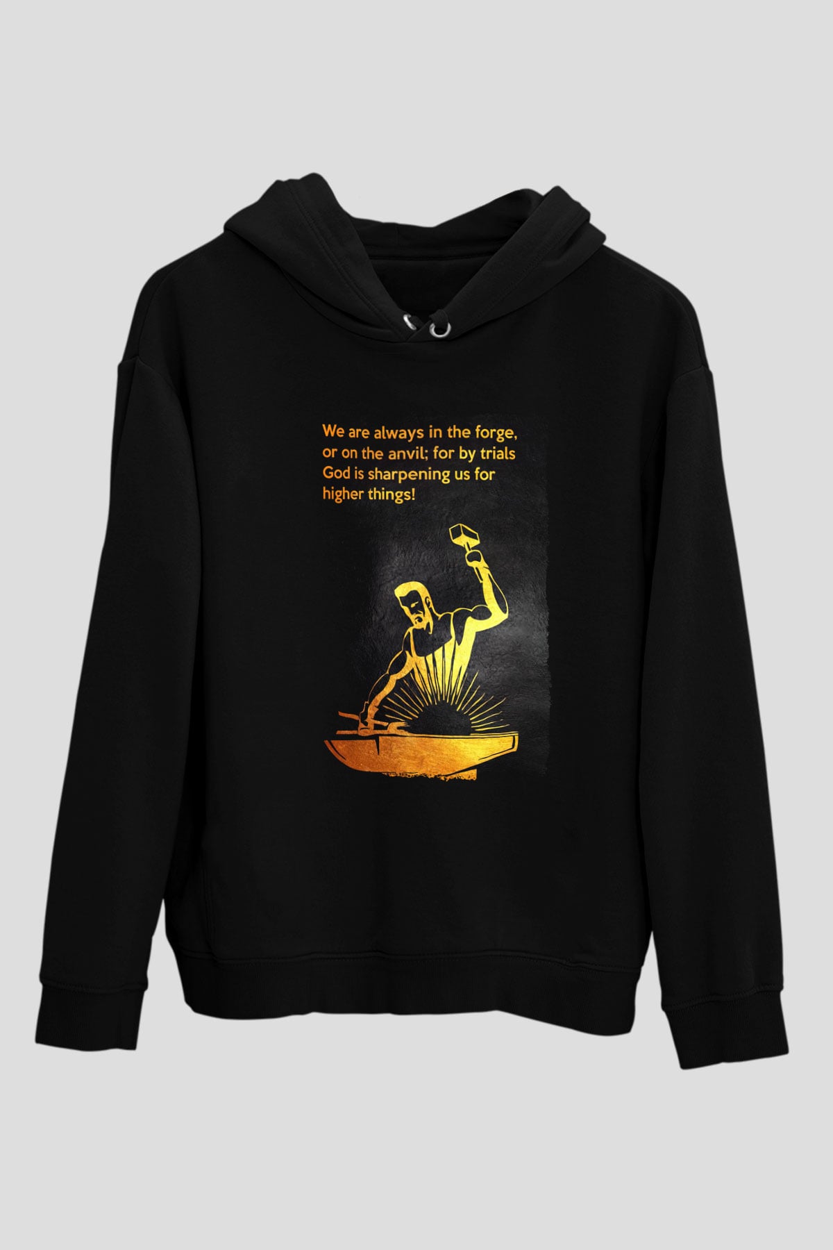 Demirci Siyah Unisex Kapüşonlu Sweatshirt
