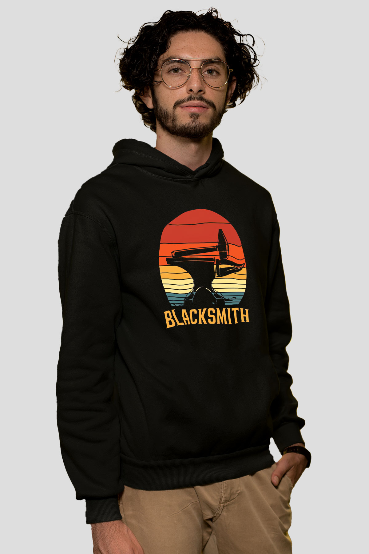 Demirci Siyah Unisex Kapüşonlu Sweatshirt