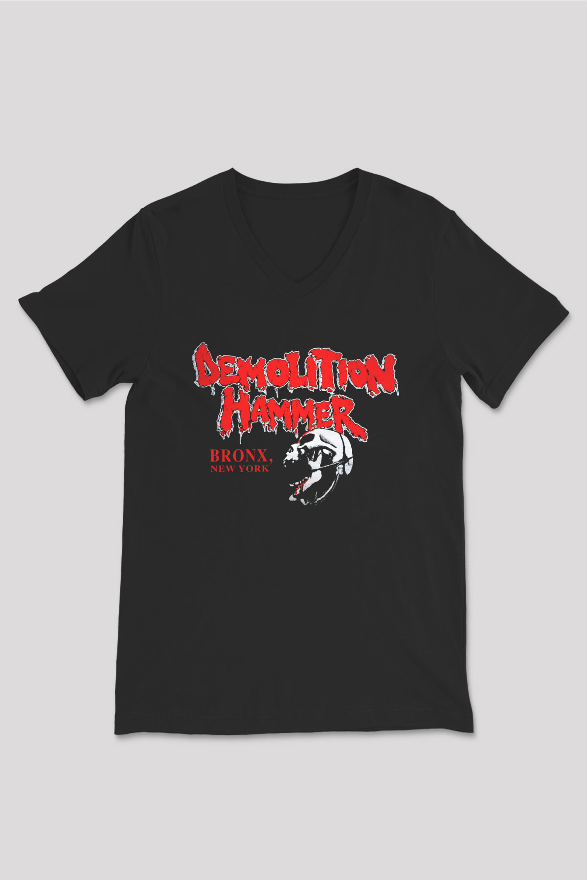 Demolition Hammer Siyah Unisex V Yaka Tişört T-Shirt
