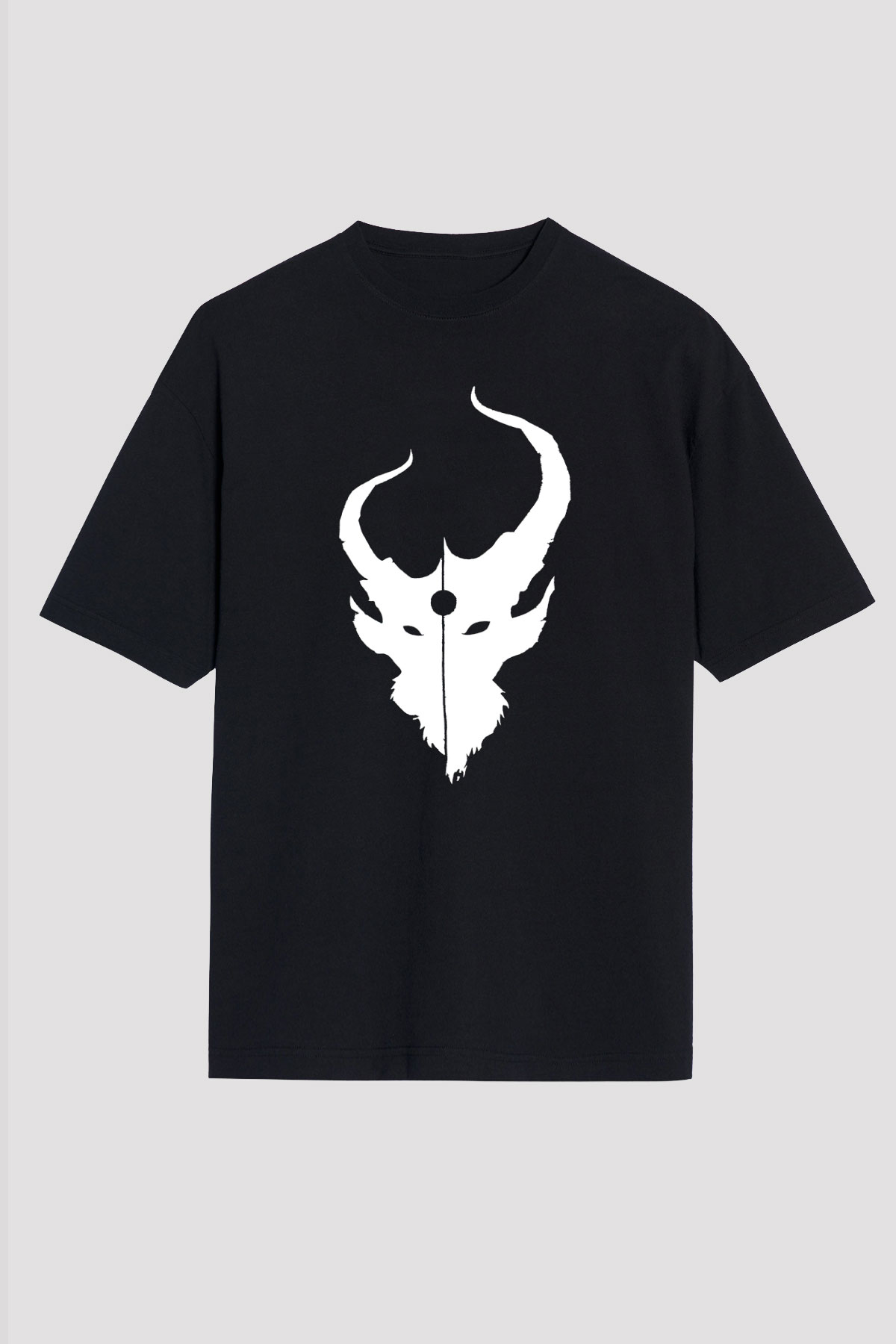 Demon Hunter Baskılı Unisex Siyah Oversize Tişört - Tshirt