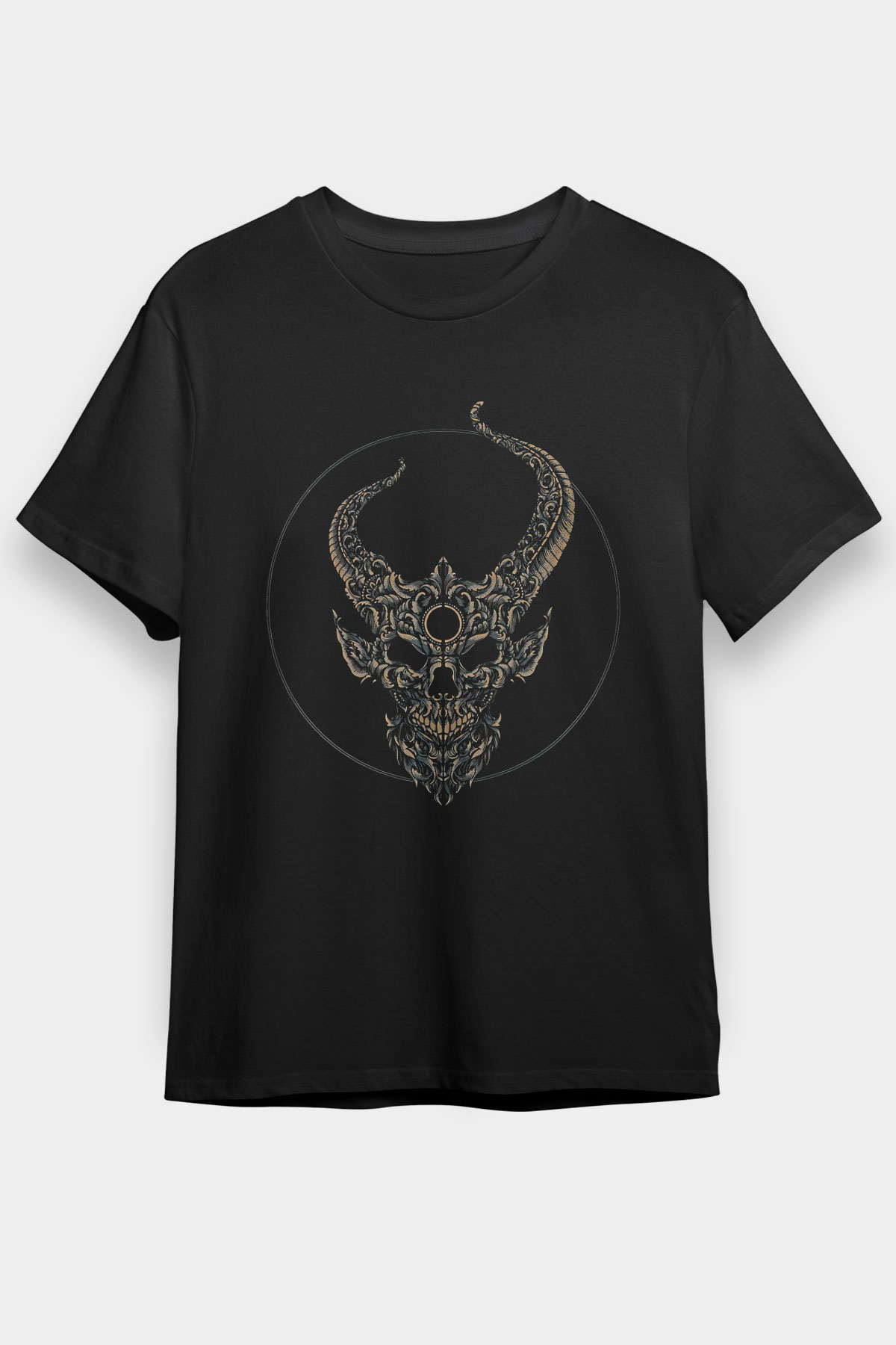 Demon Hunter Baskılı Unisex Siyah Tişört - Tshirt