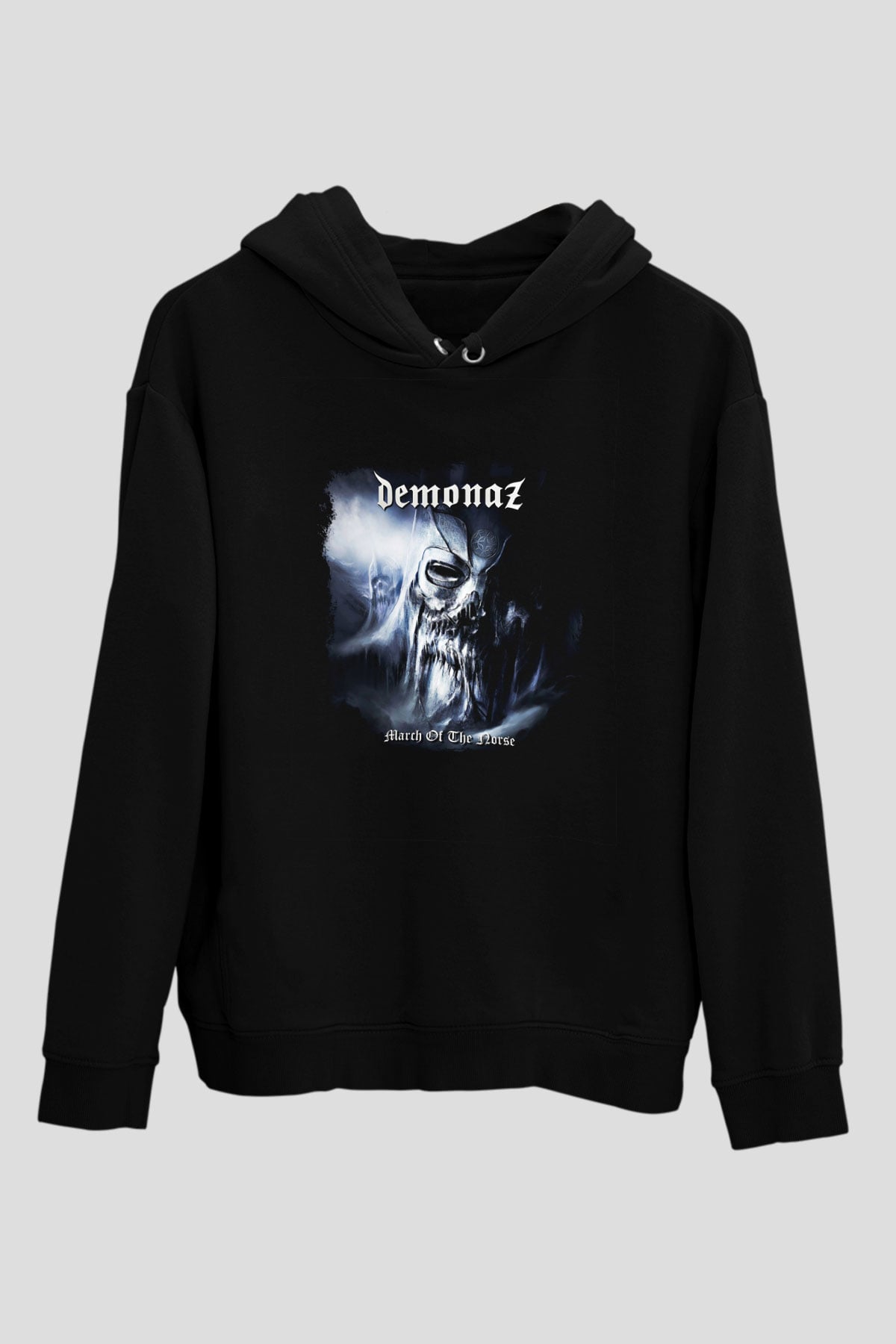 Demonaz Baskılı Unisex Siyah Hoodie