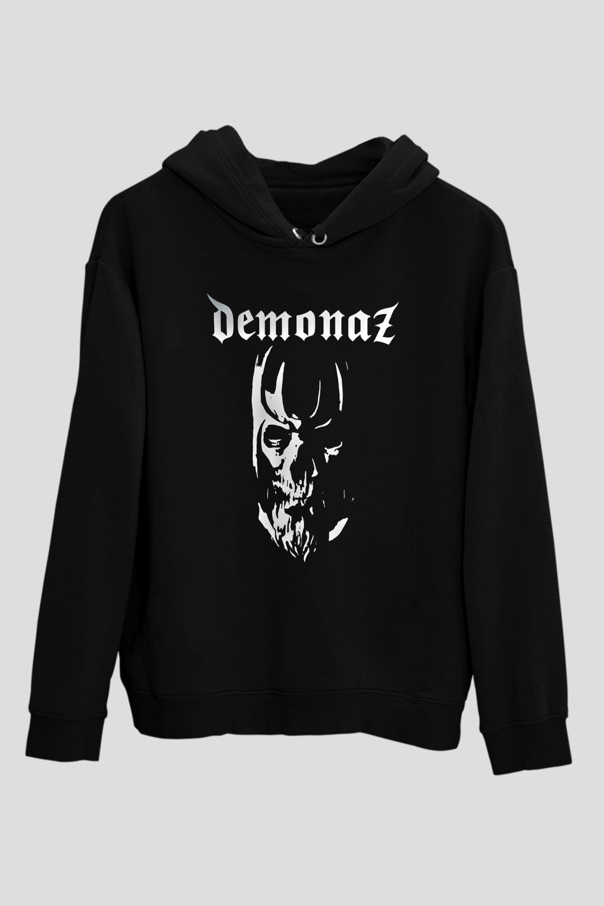 Demonaz Baskılı Unisex Siyah Hoodie