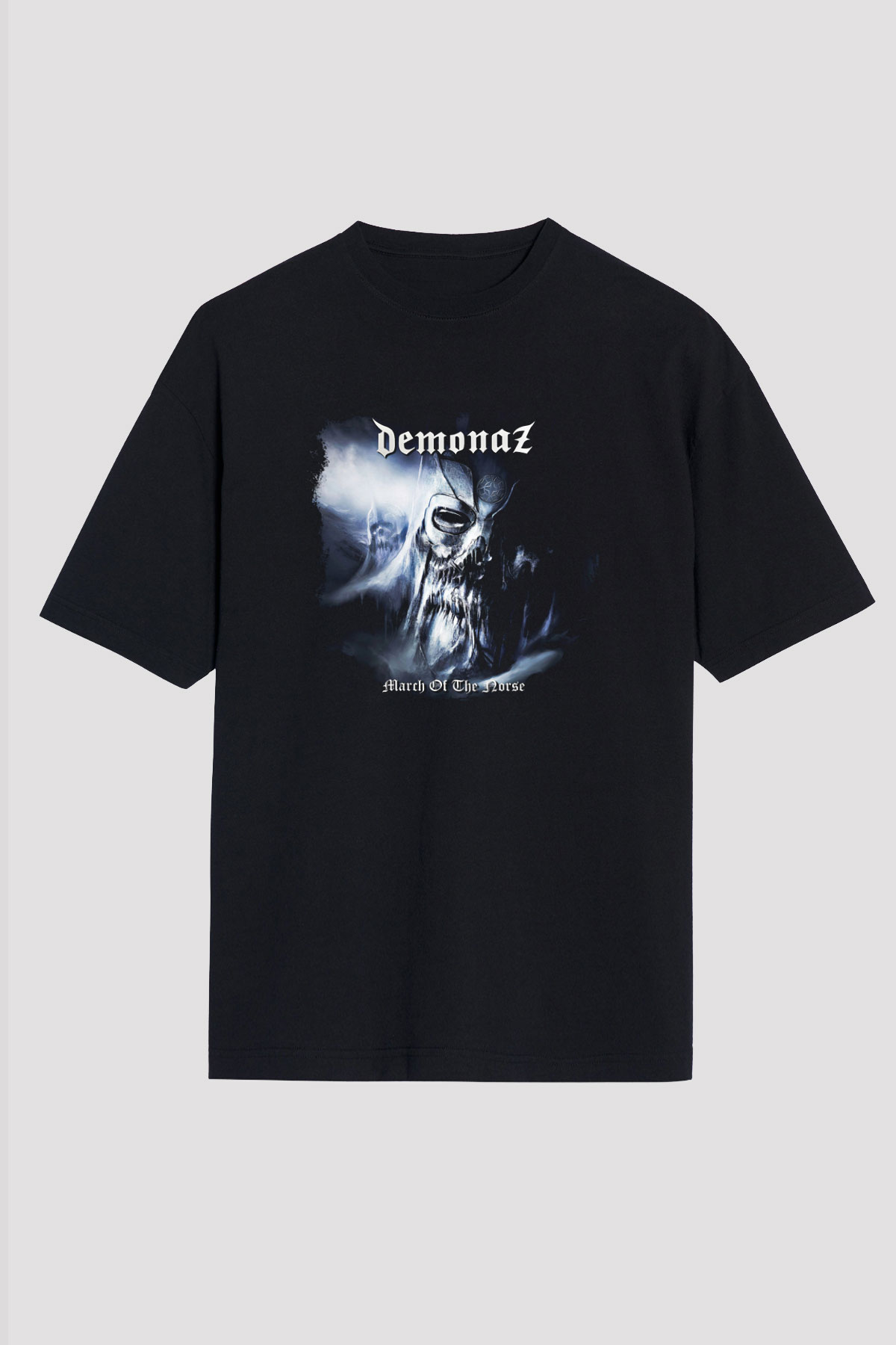 Demonaz Baskılı Unisex Siyah Oversize Tişört