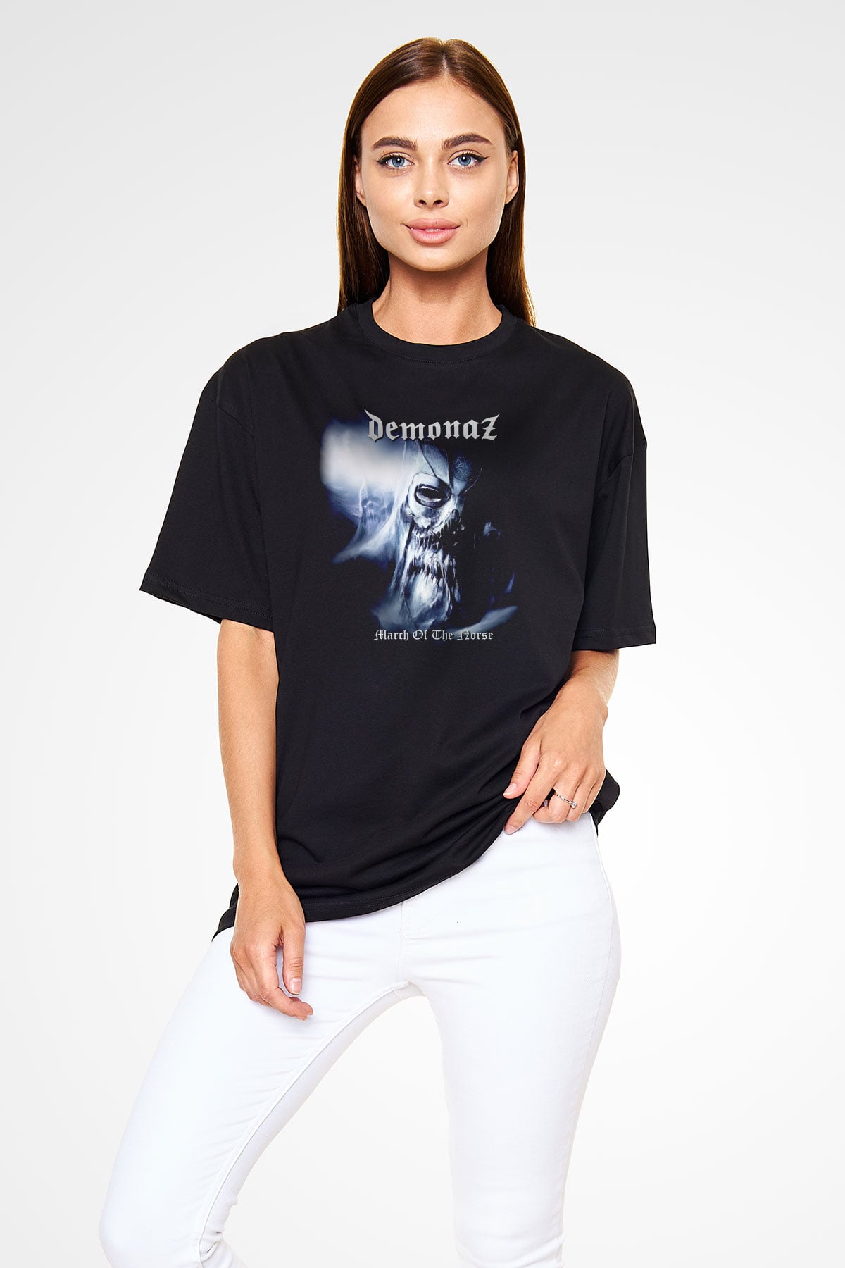 Demonaz Siyah Oversize Tişört Oversize T-shirt - TişörtFabrikası