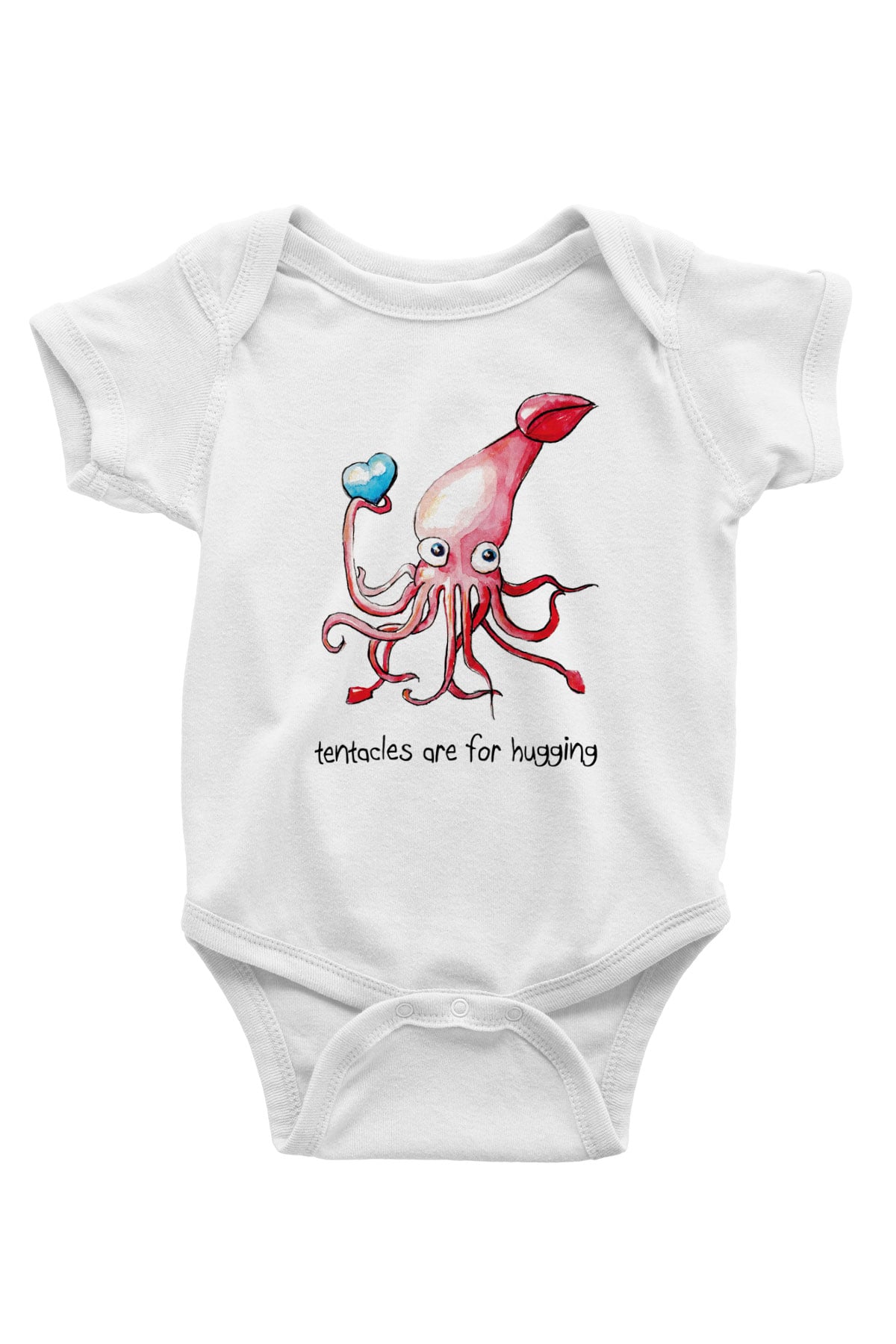 Deniz canlıları Baskılı Beyaz Unisex Bebek Body - Zıbın