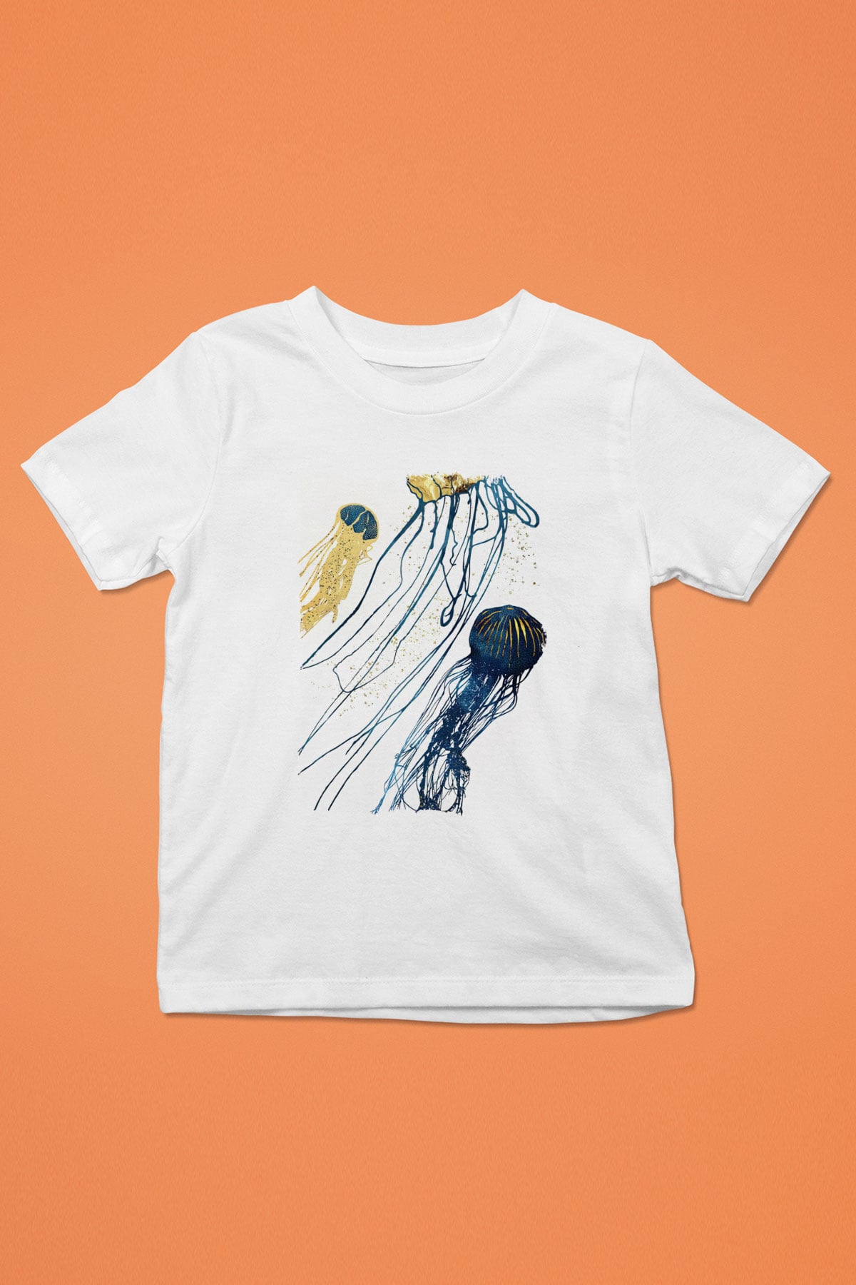 Deniz canlıları Beyaz Unisex Çocuk Tişört