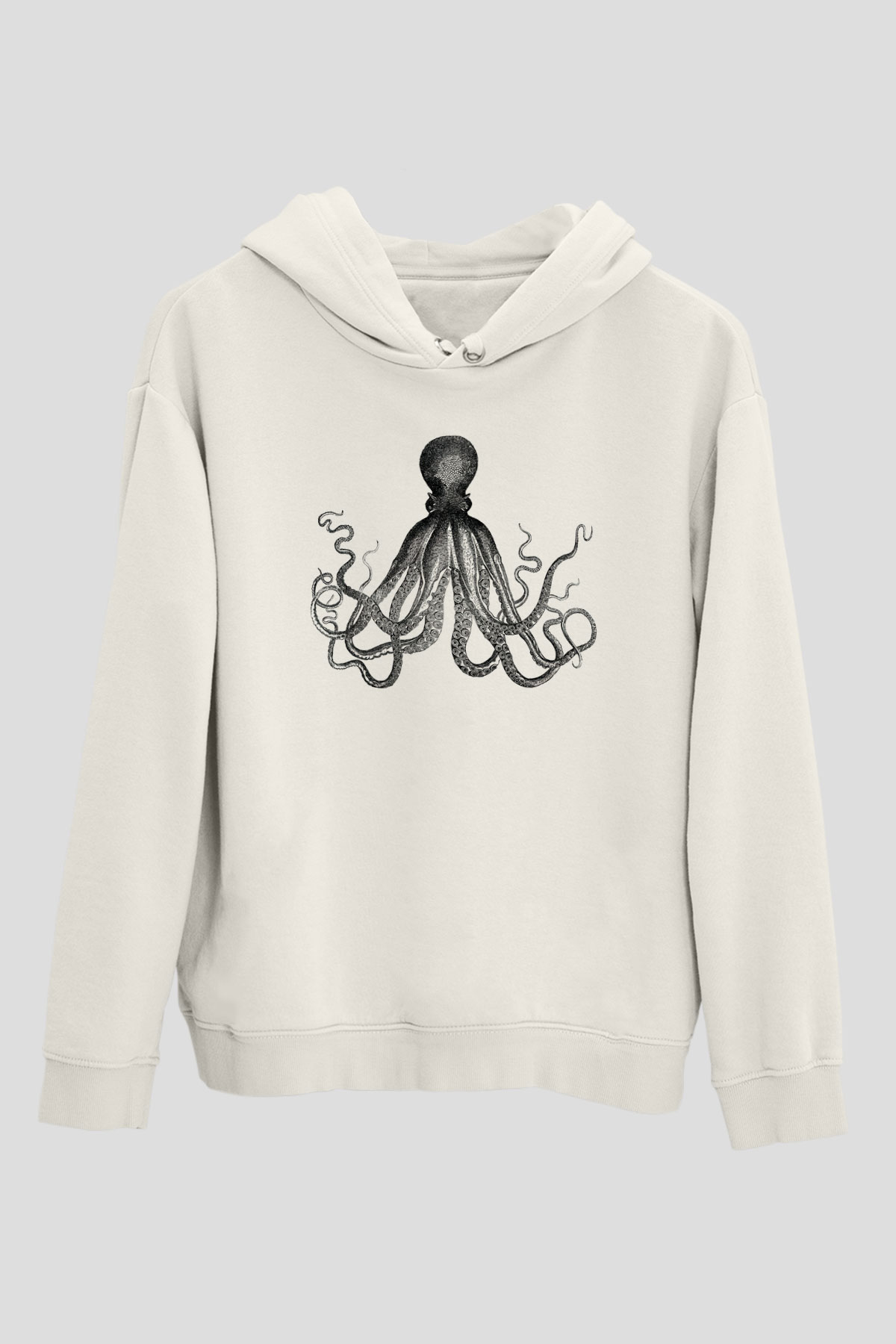 Deniz canlıları Beyaz Unisex Kapşonlu Sweatshirt