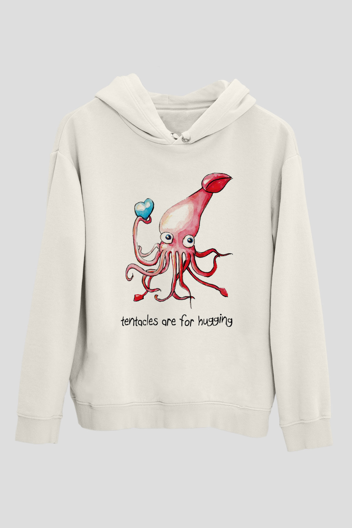 Deniz canlıları Beyaz Unisex Kapşonlu Sweatshirt
