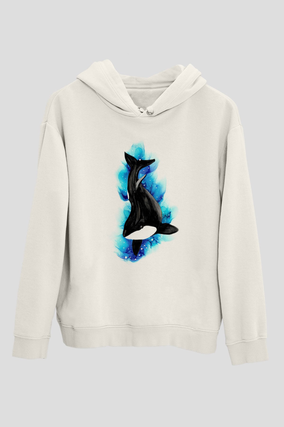 Deniz canlıları Beyaz Unisex Kapüşonlu Sweatshirt