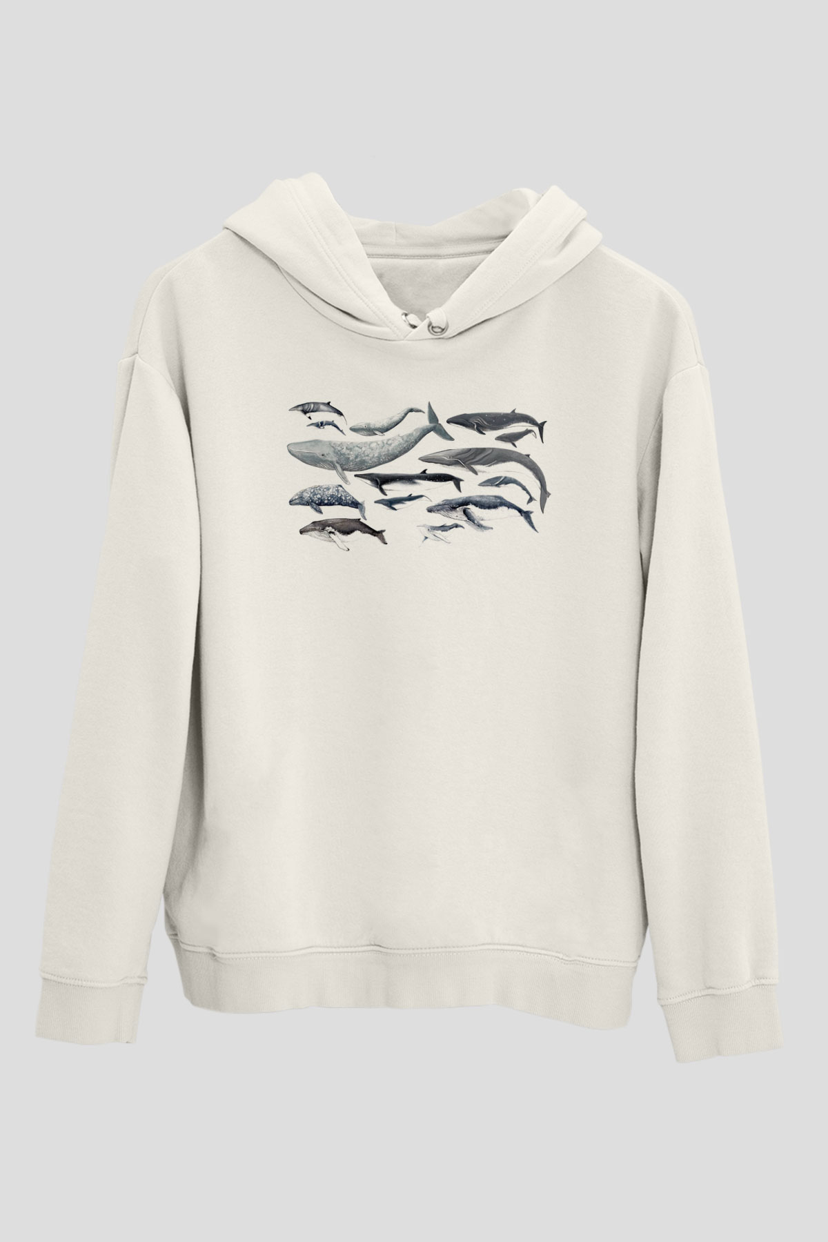 Deniz canlıları Beyaz Unisex Kapüşonlu Sweatshirt