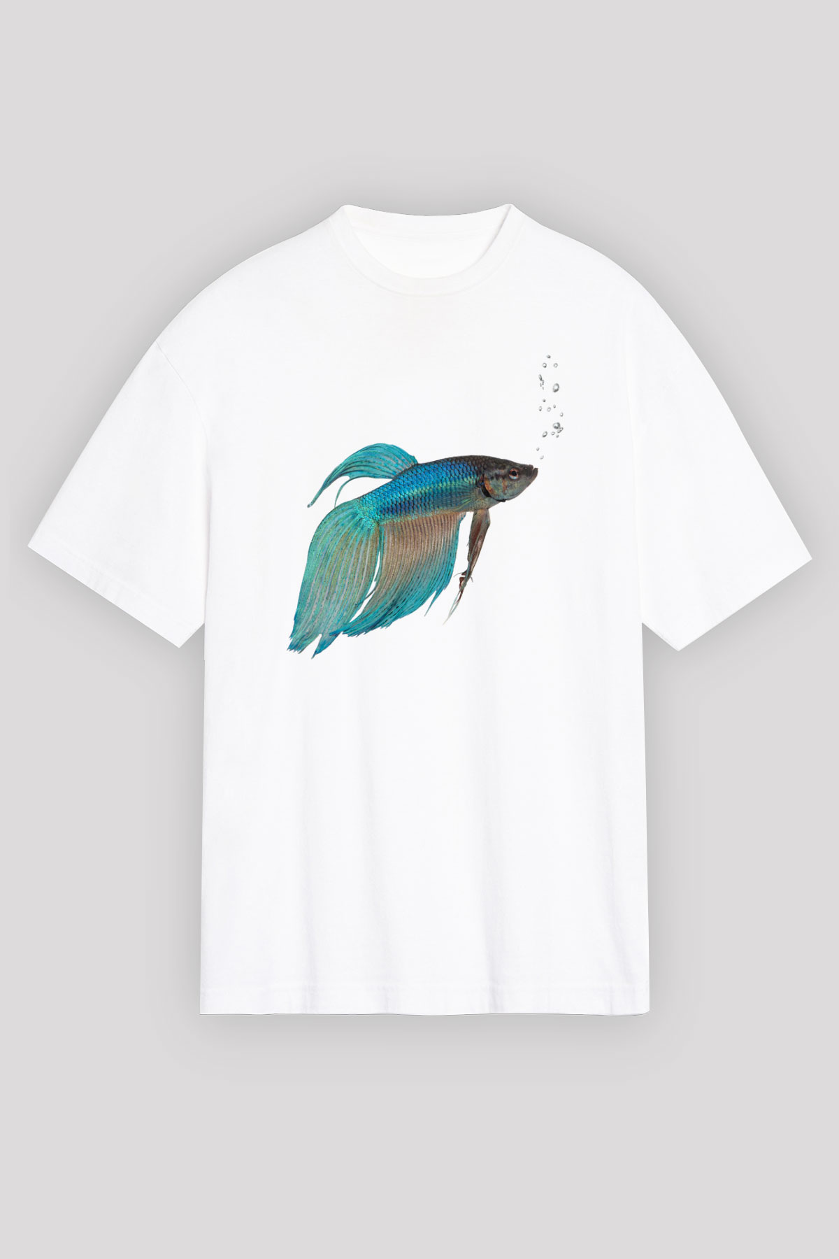 Deniz canlıları Beyaz Unisex Oversize Tişört T-Shirt