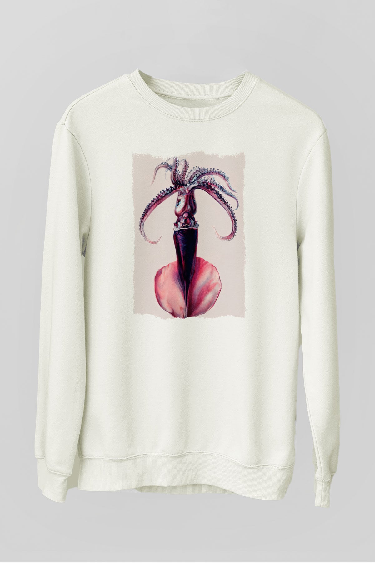 Deniz canlıları Beyaz Unisex Sweatshirt