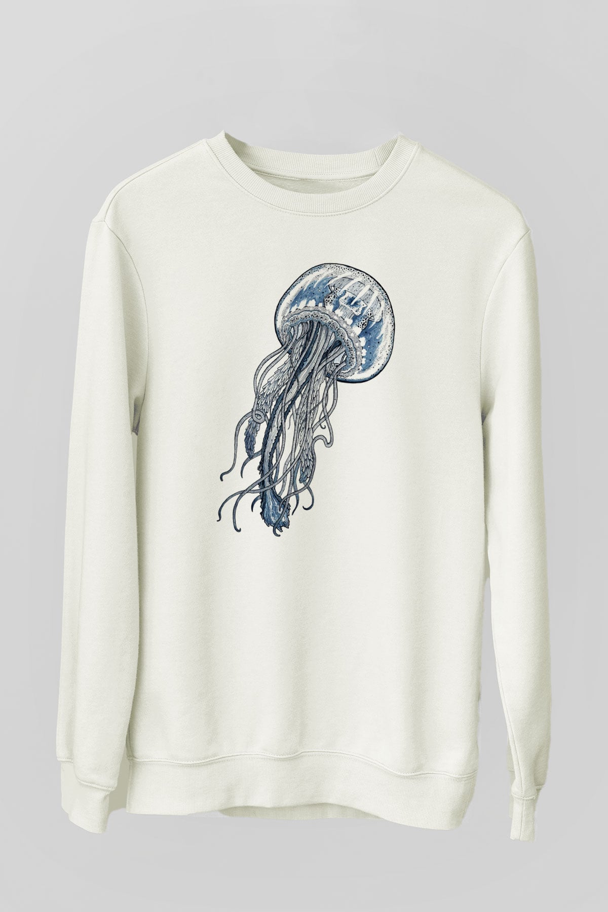 Deniz canlıları Beyaz Unisex Sweatshirt