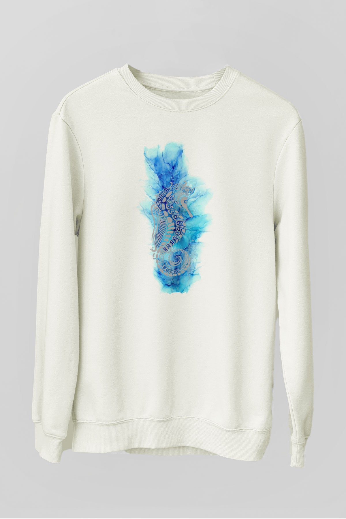 Deniz canlıları Beyaz Unisex Sweatshirt