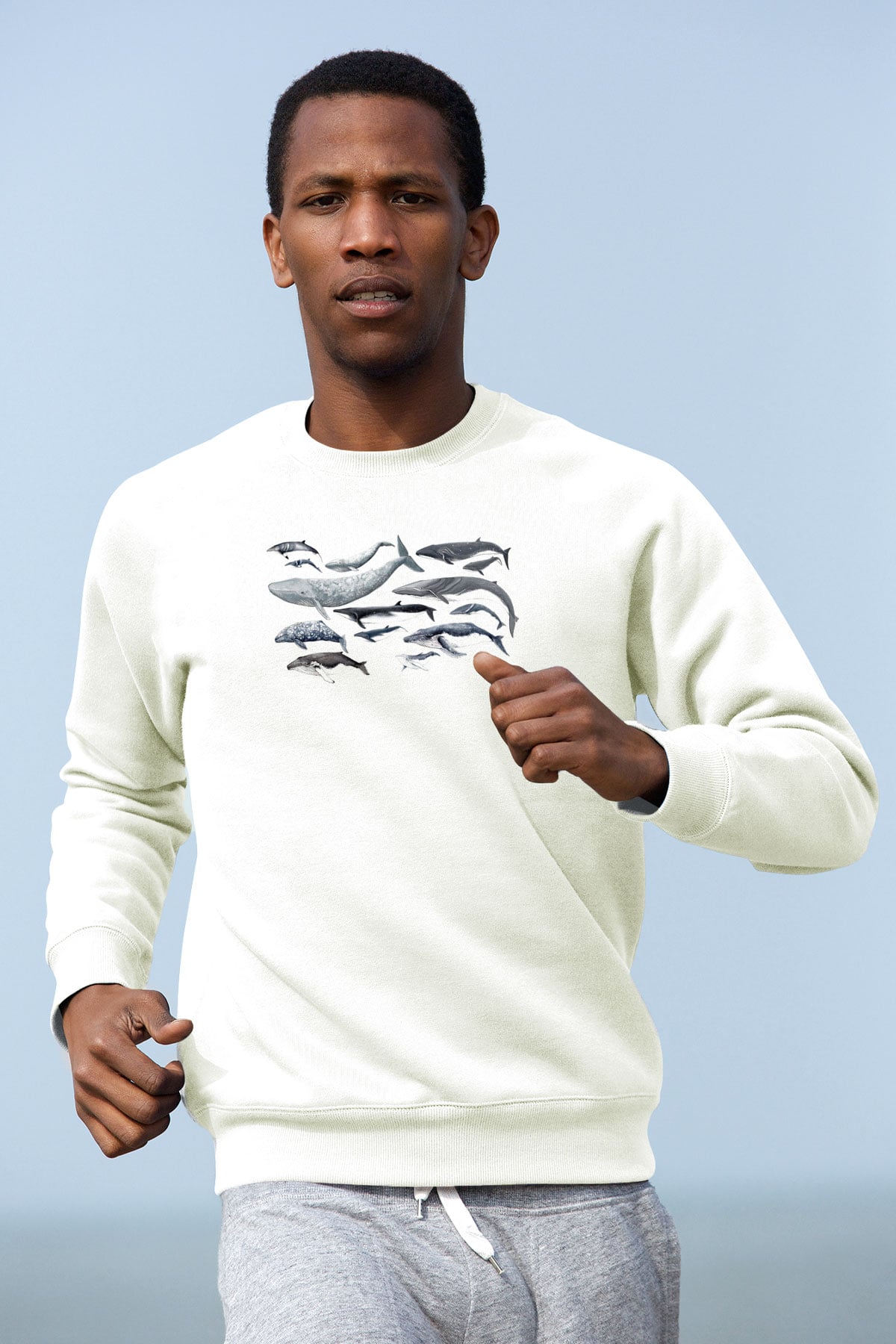 Deniz canlıları Beyaz Unisex Sweatshirt