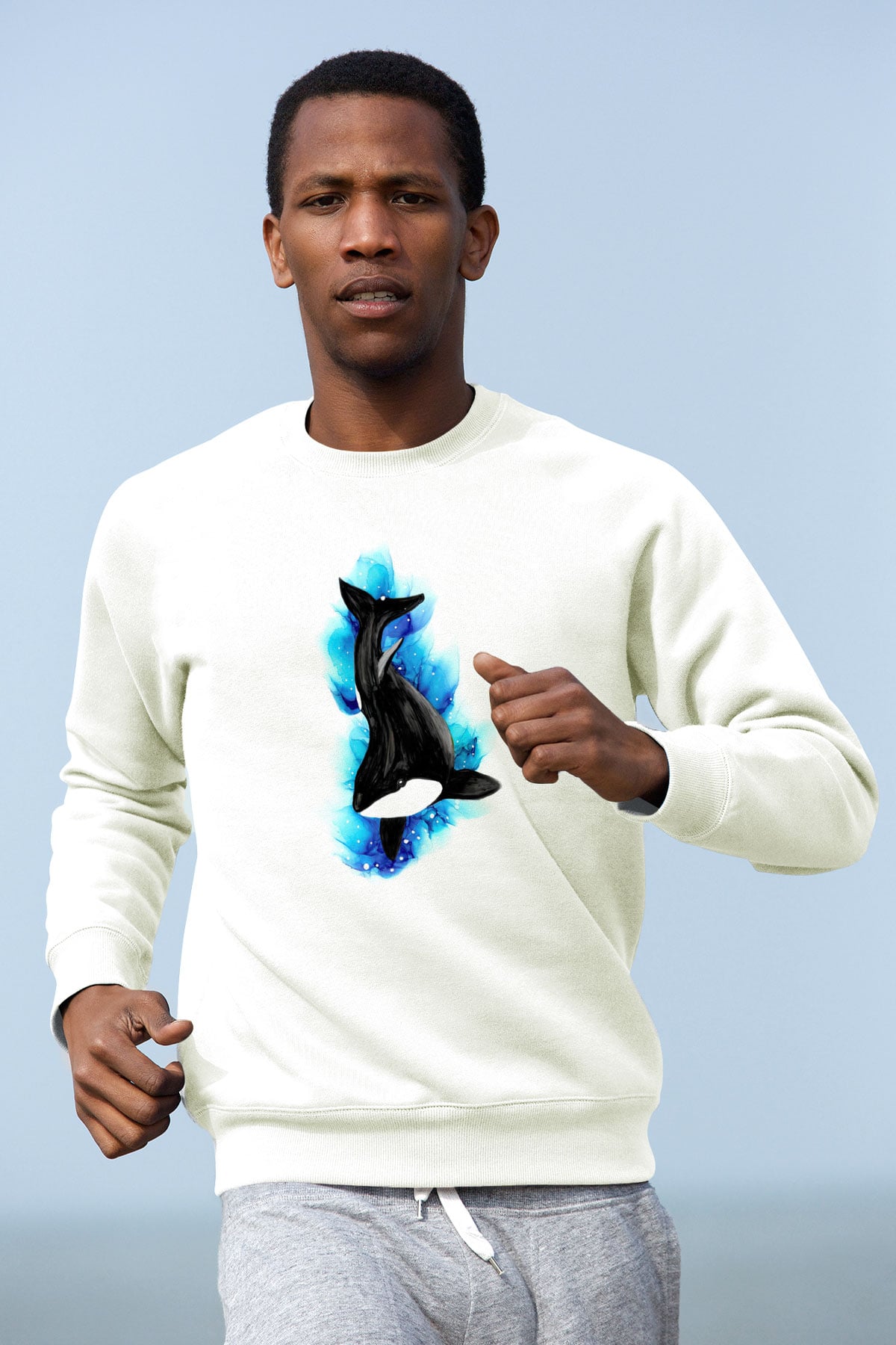 Deniz canlıları Beyaz Unisex Sweatshirt