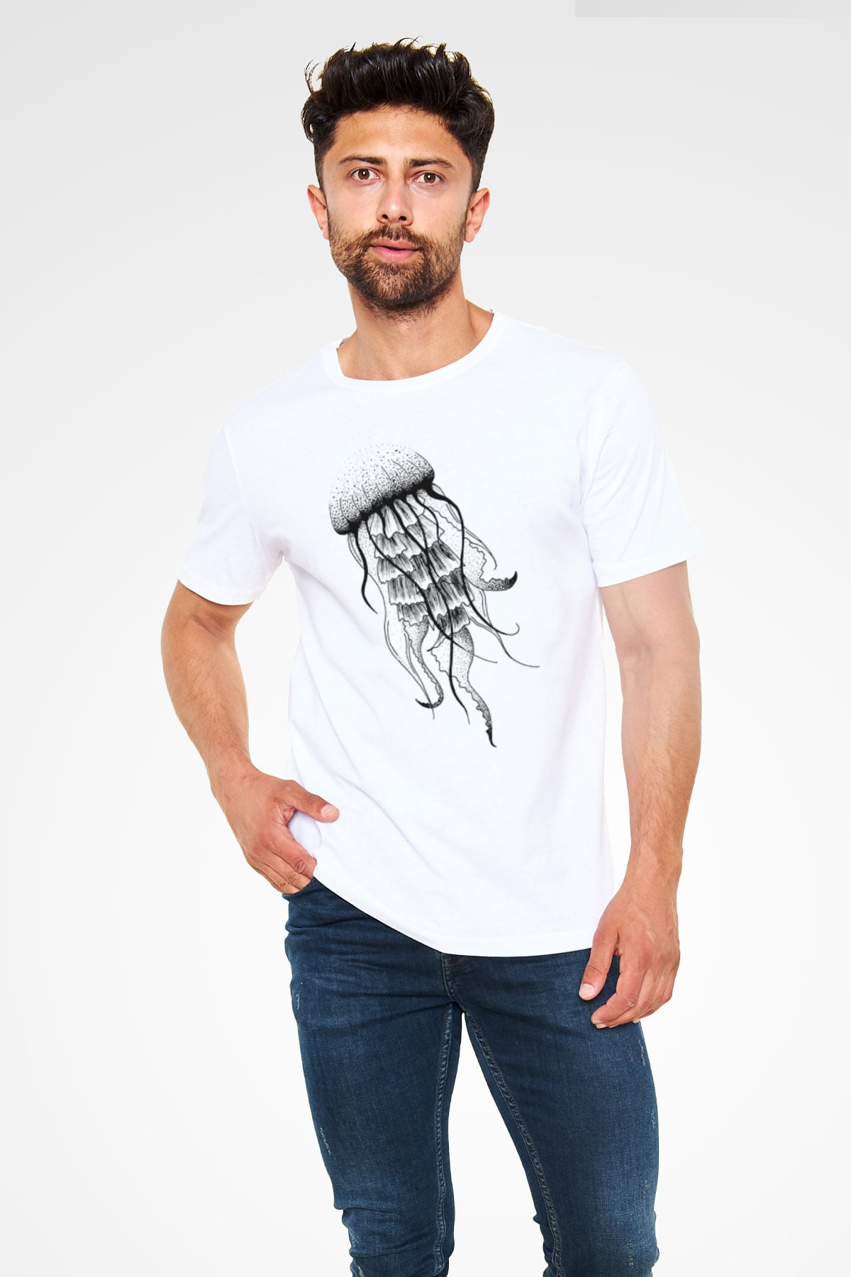 Deniz canlıları Beyaz Unisex Tişört T-Shirt - TişörtFabrikası